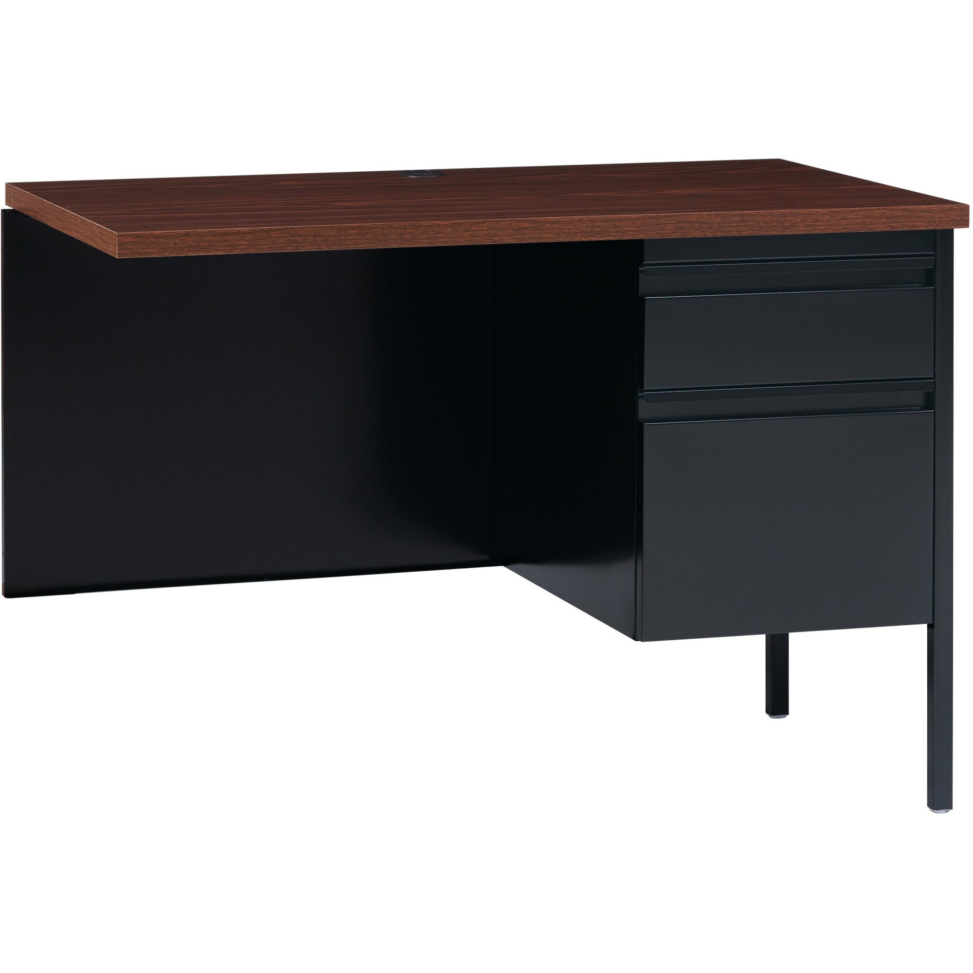 lorell-fortress-series-right-pedestal-return-for-table-toprectangle-top-x-42-table-top-width-x-24-table-top-depth-x-112-table-top-thickness-2950-height-assembly-required-black-walnut-oak-laminate-steel-1-each_llr60921 - 1