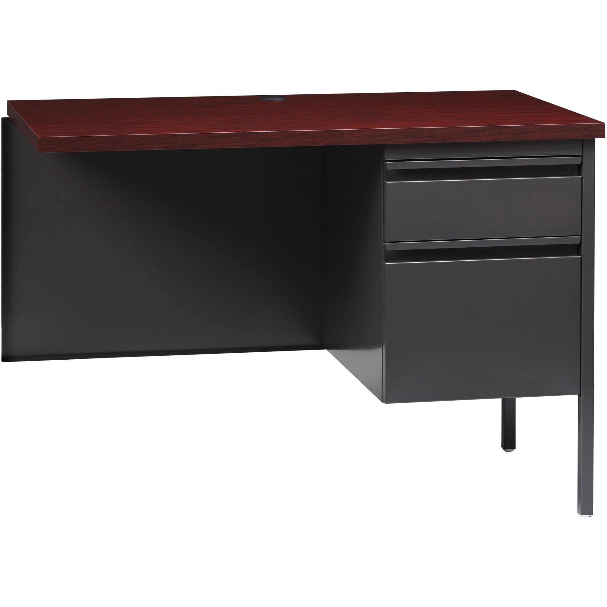 lorell-fortress-series-right-pedestal-return-for-table-toprectangle-top-x-42-table-top-width-x-24-table-top-depth-x-112-table-top-thickness-2950-height-assembly-required-laminated-mahogany-steel-1-each_llr60922 - 1