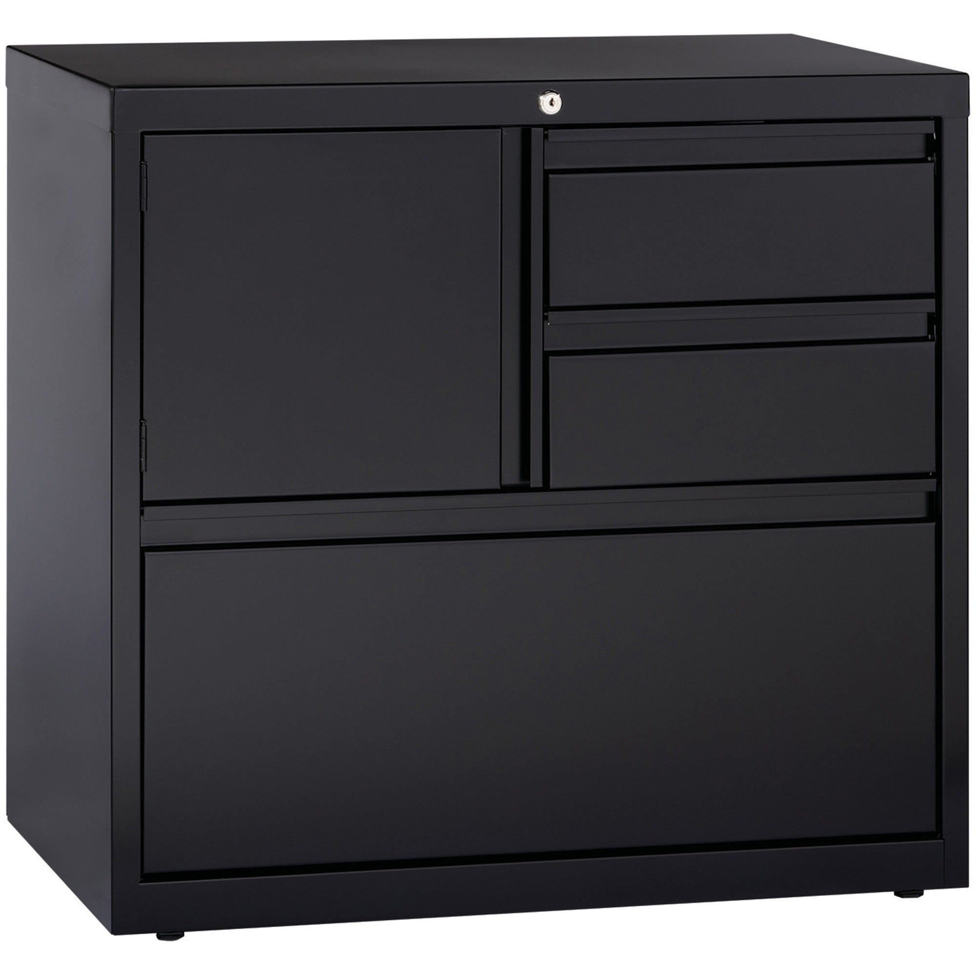 lorell-30-personal-storage-center-lateral-file-30-x-186-x-28-3-x-drawers-for-file-box-a4-letter-legal-hanging-rail-glide-suspension-grommet-cable-management-interlocking-reinforced-base-adjustable-glide-durable-magnetic-labe_llr60933 - 1