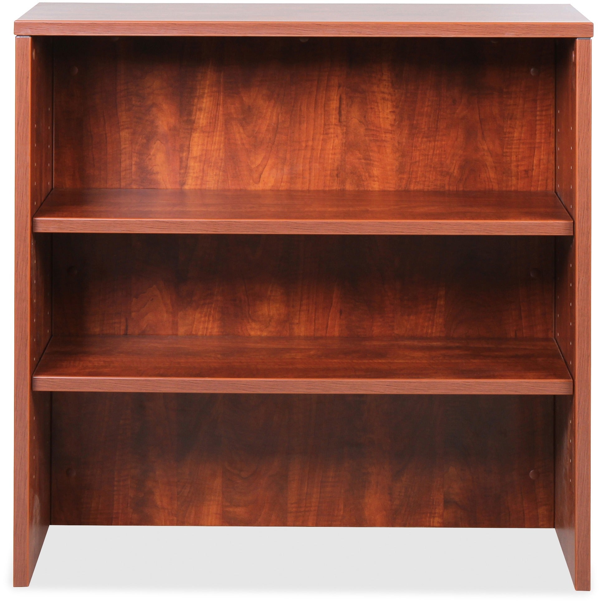lorell-essentials-series-stack-on-bookshelf-36-x-15-x-36-2-x-shelfves-lockable-cherry-laminate-mfc-polyvinyl-chloride-pvc-assembly-required_llr69613 - 2