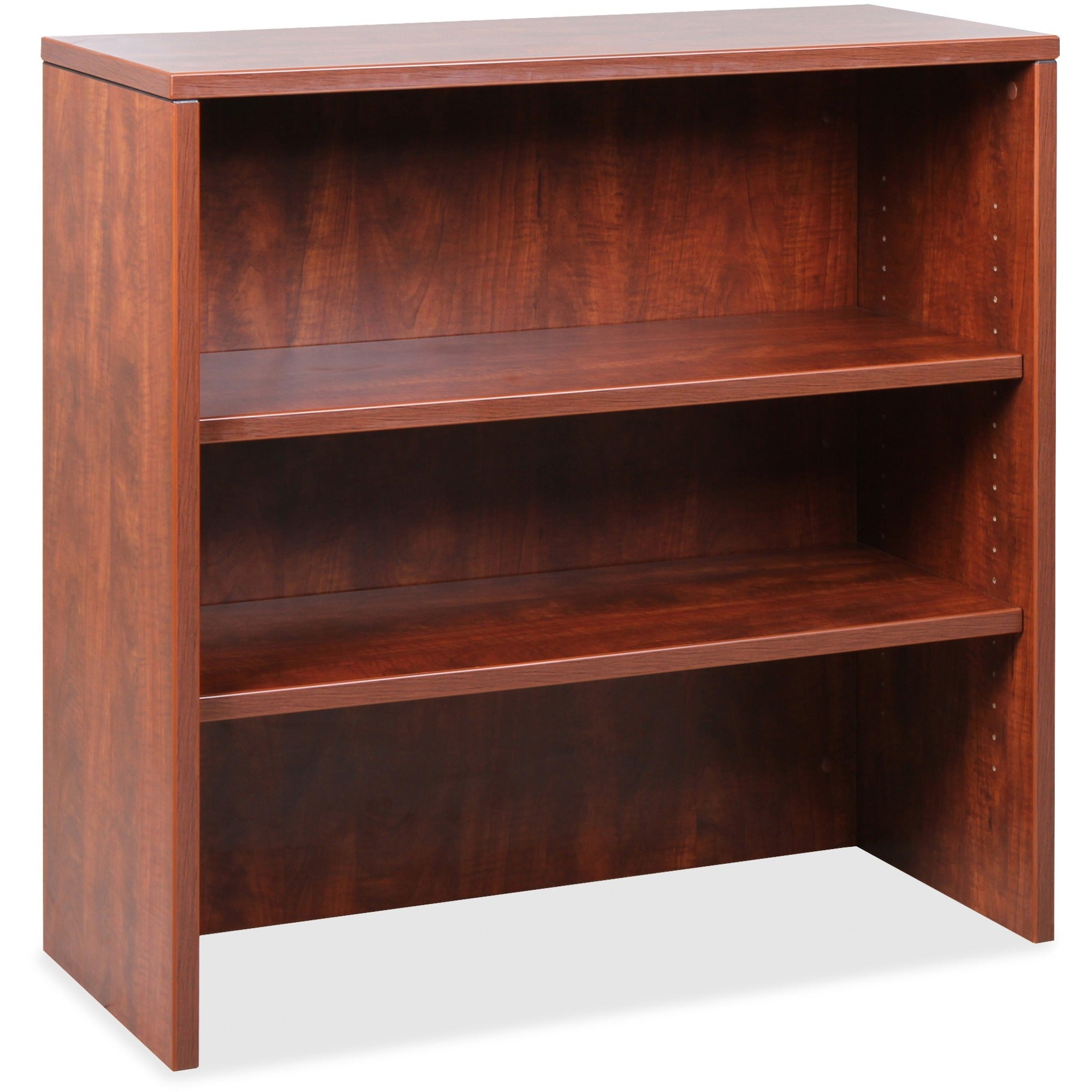 lorell-essentials-series-stack-on-bookshelf-36-x-15-x-36-2-x-shelfves-lockable-cherry-laminate-mfc-polyvinyl-chloride-pvc-assembly-required_llr69613 - 1