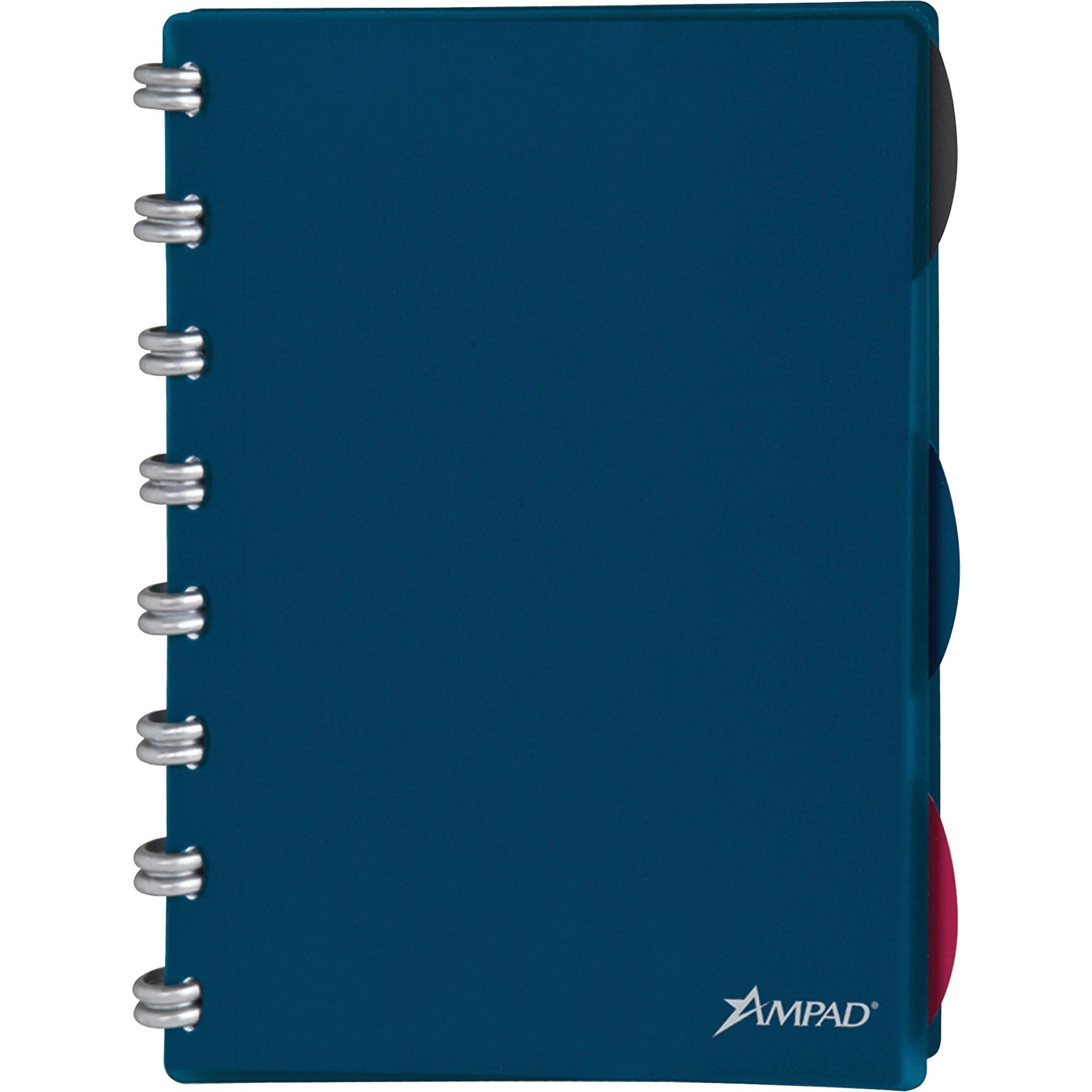 TOPS Versa Crossover Ruled Spiral Notebook - 60 Sheets - Spiral - 24 lb Basis Weight - 6" x 9" - NavyPoly Cover - Repositionable, Pocket, Micro Perforated - 1 Each -