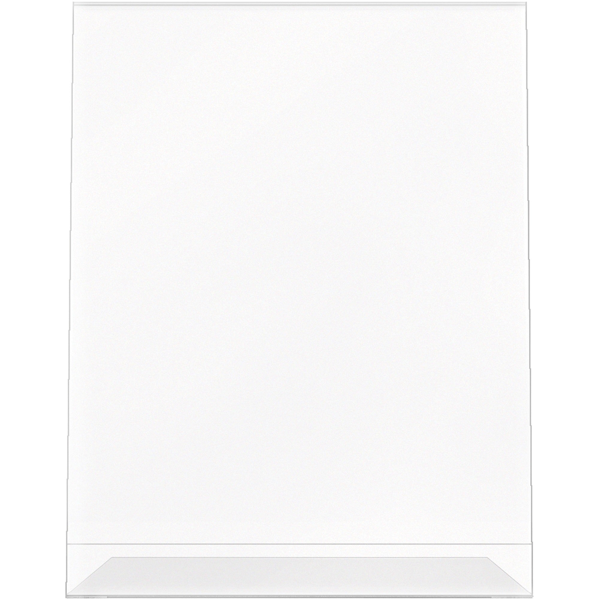 Deflecto Anti-Glare Slanted Sign Holder - Portrait - 11" x 8.5" x 2.5" x - Acrylic - 1 Each - Clear - Anti-glare, Scratch Resistant, Durable, Heavy Duty, Double-sided -