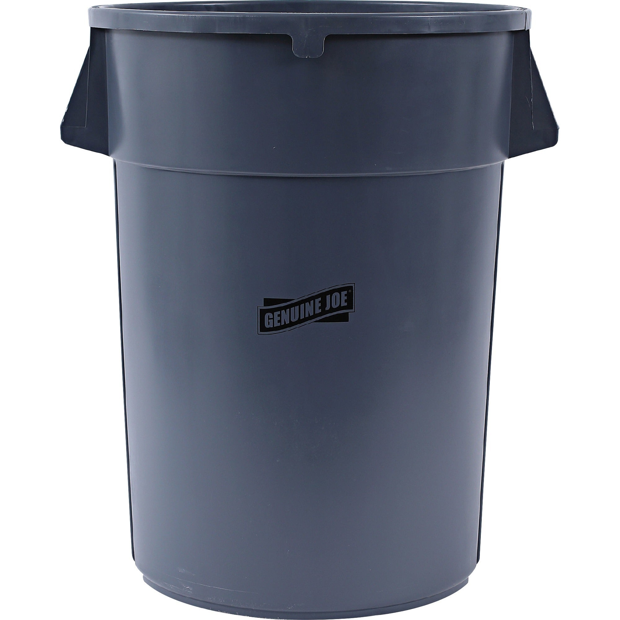 Genuine Joe 44-gallon Heavy-duty Trash Container - 44 gal Capacity - Heavy Duty, Handle - 24" Height x 31.5" Width x 24" Depth - Gray - 1 Each -