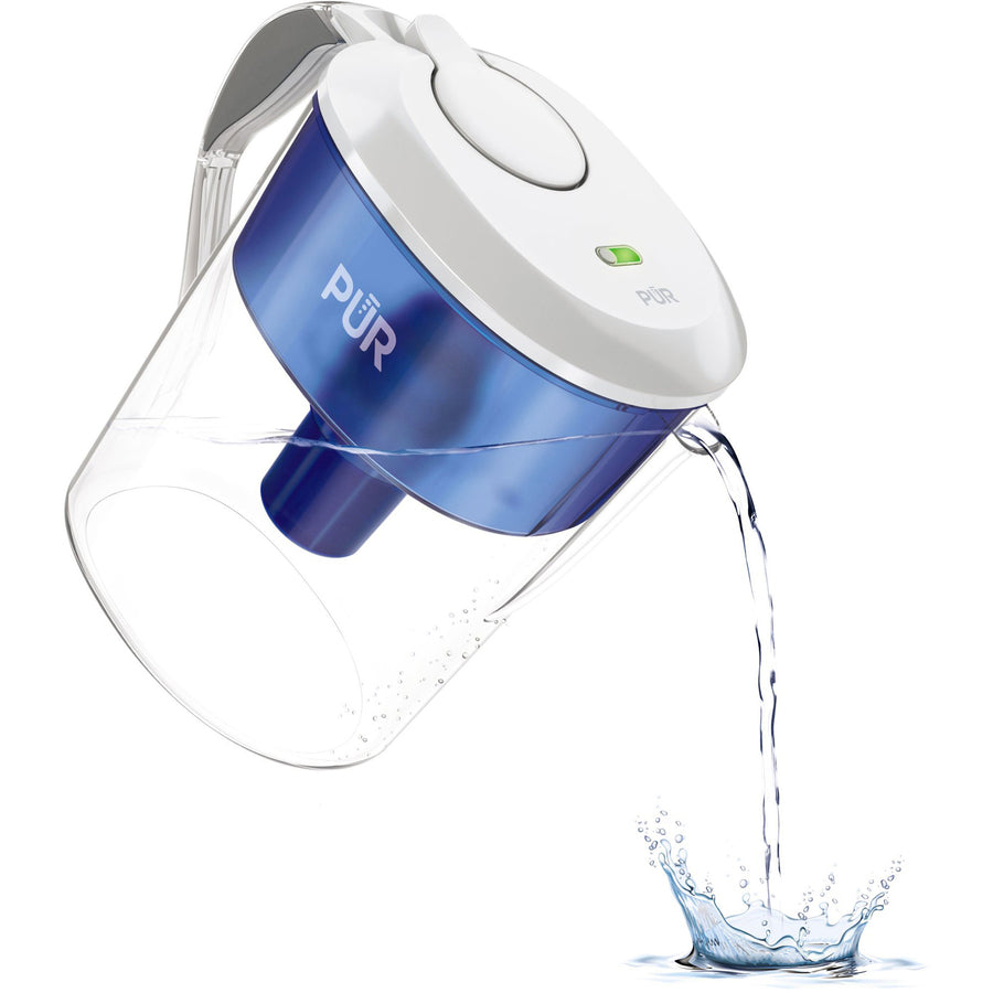Pur 11 Cup Water Filtration Pitcher - Pitcher - 40 gal Filter Life (Water Capacity) - 1 Each - Blue, White -