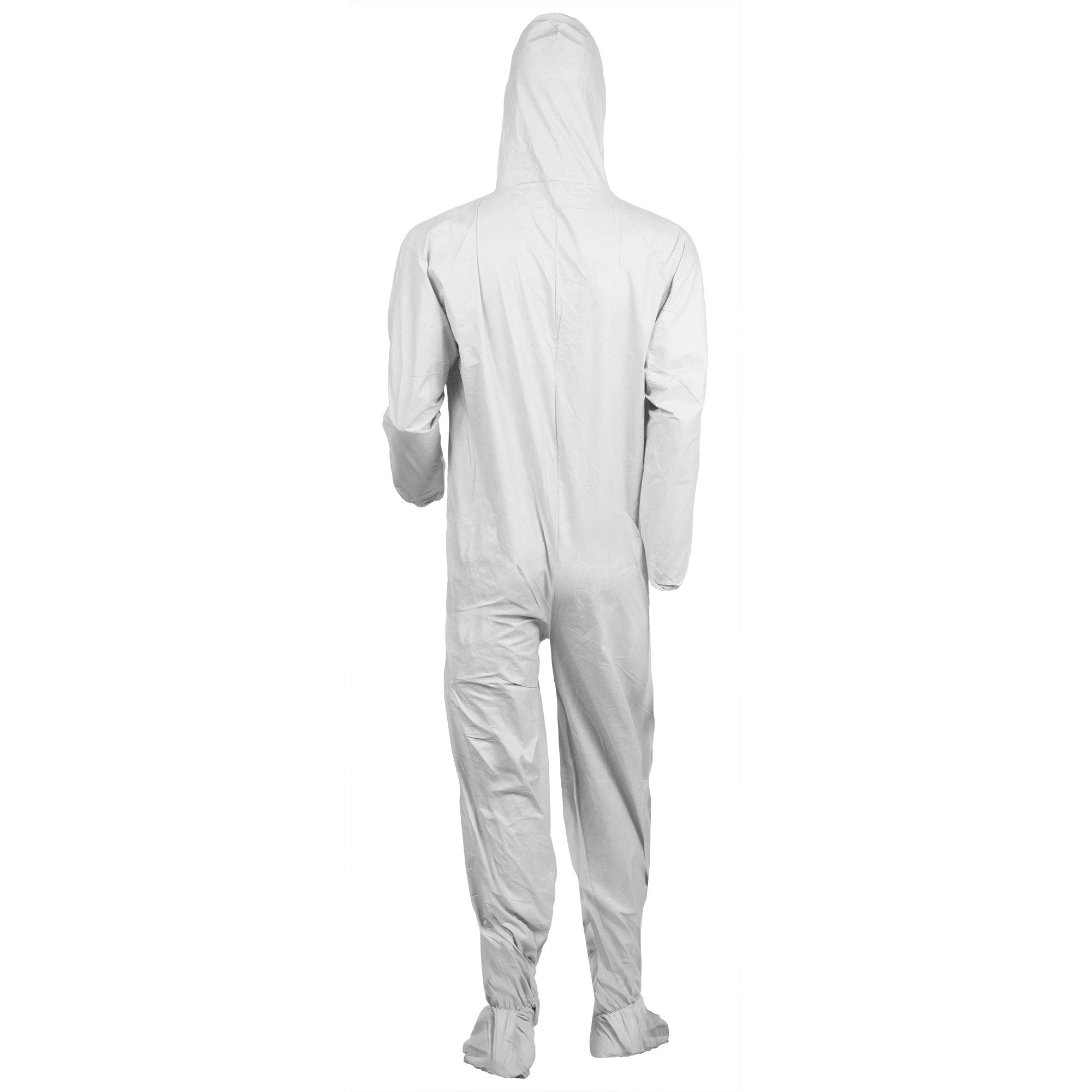 Kleenguard A40 Coveralls - Zipper Front, Elastic Wrists, Ankles, Hood & Boots - Medium Size - Liquid, Flying Particle Protection - White - Hood, Zipper Front, Elastic Wrist, Elastic Ankle, Breathable, Low Linting - 25 / Carton -