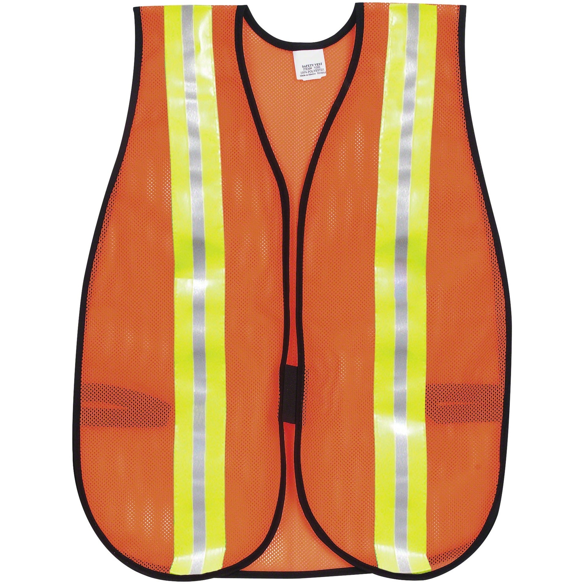 Crews Reflective Fluorescent Safety Vest, Sold as 1 Each - 1