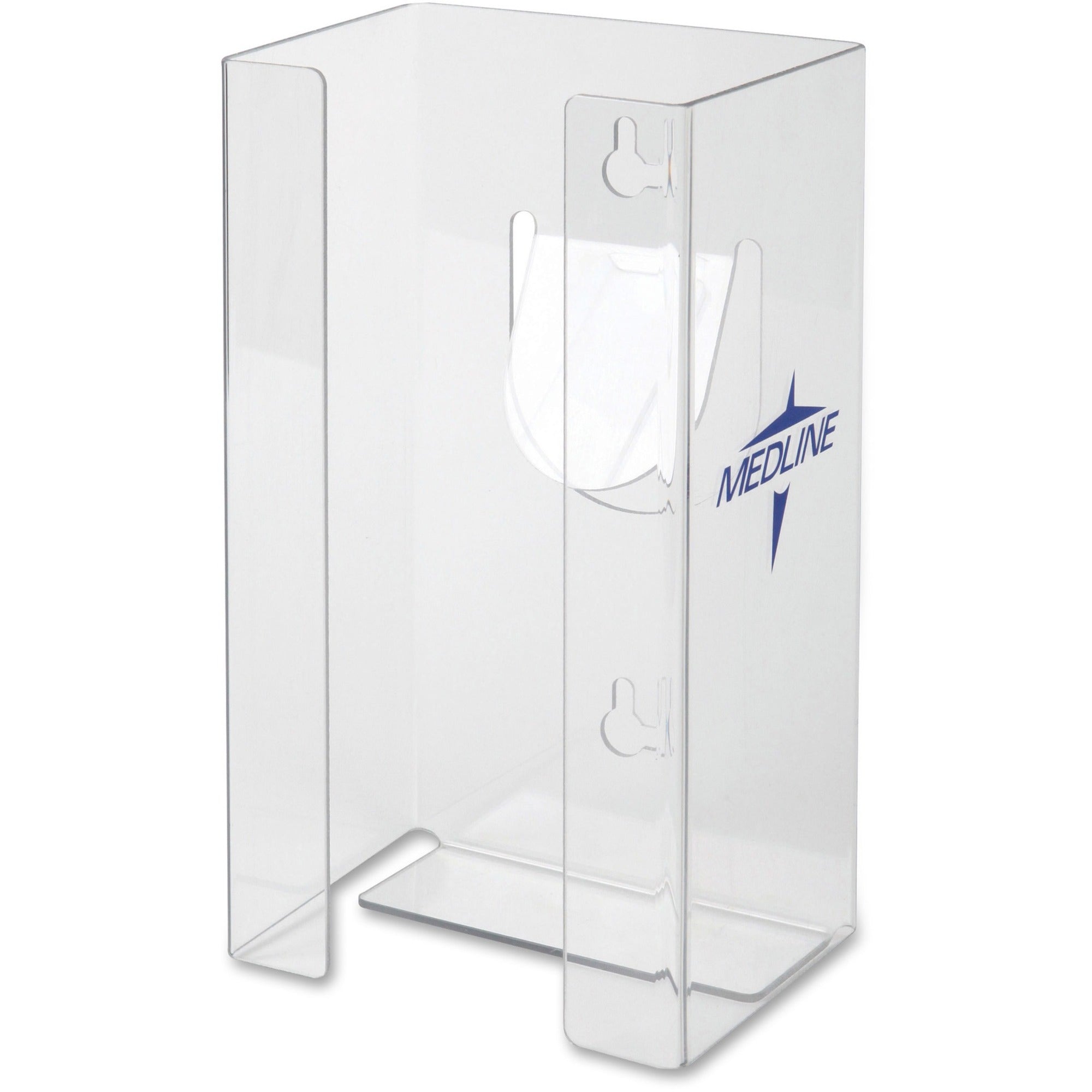 Medline Plastic Single Glove Box Holder - Horizontal, Vertical - Plexiglass - 1 Each - Clear -