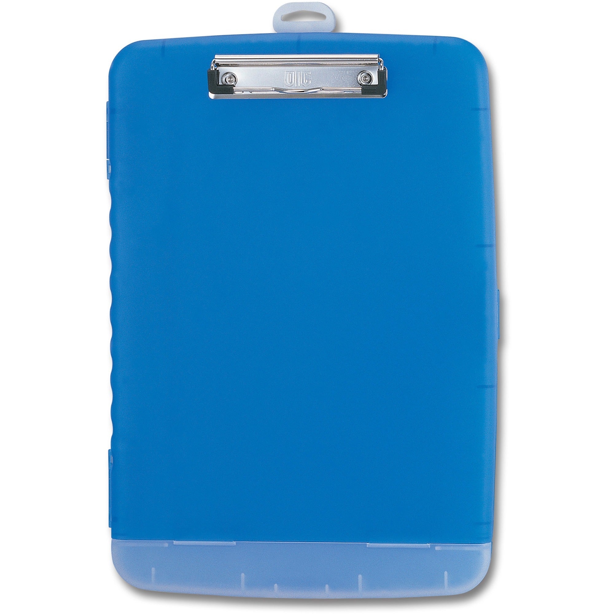 Officemate Slim Clipboard Storage Box - 1" Clip Capacity - 8 1/2" x 11" - Blue - 1 Each -
