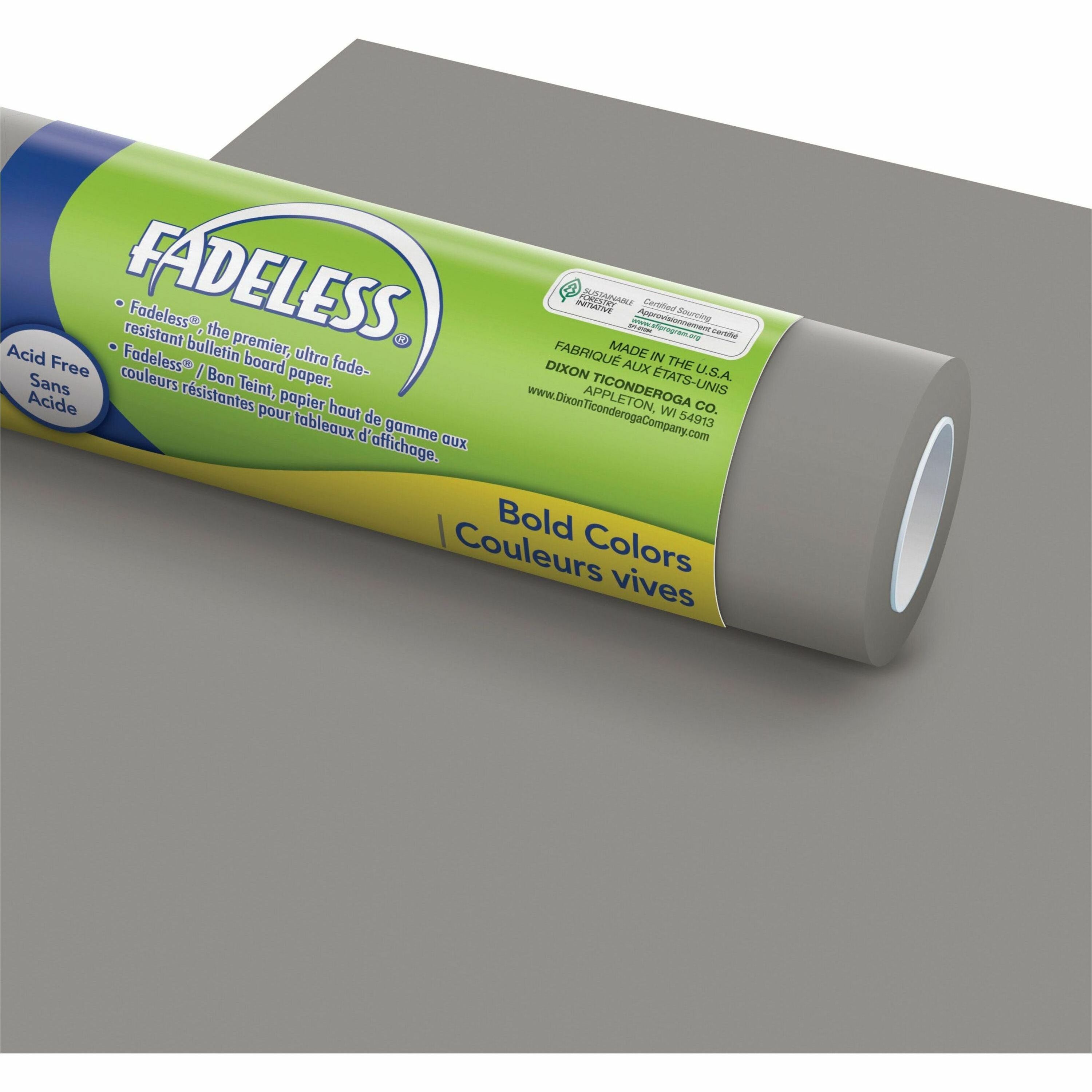 Fadeless Bulletin Board Art Paper - Bulletin Board, Art Project, Craft Project, School, Home, Office Project - 48"Width x 50 ftLength - 1 / Roll - Pewter -