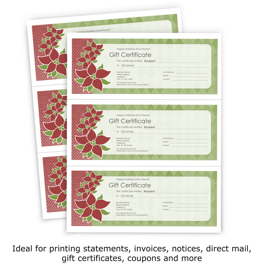 PrintWorks Professional Pre-Perforated Paper for Invoices, Statements, Gift Certificates & More - Letter - 8 1/2" x 11" - 24 lb Basis Weight - 500 / Ream - Perforated - White -