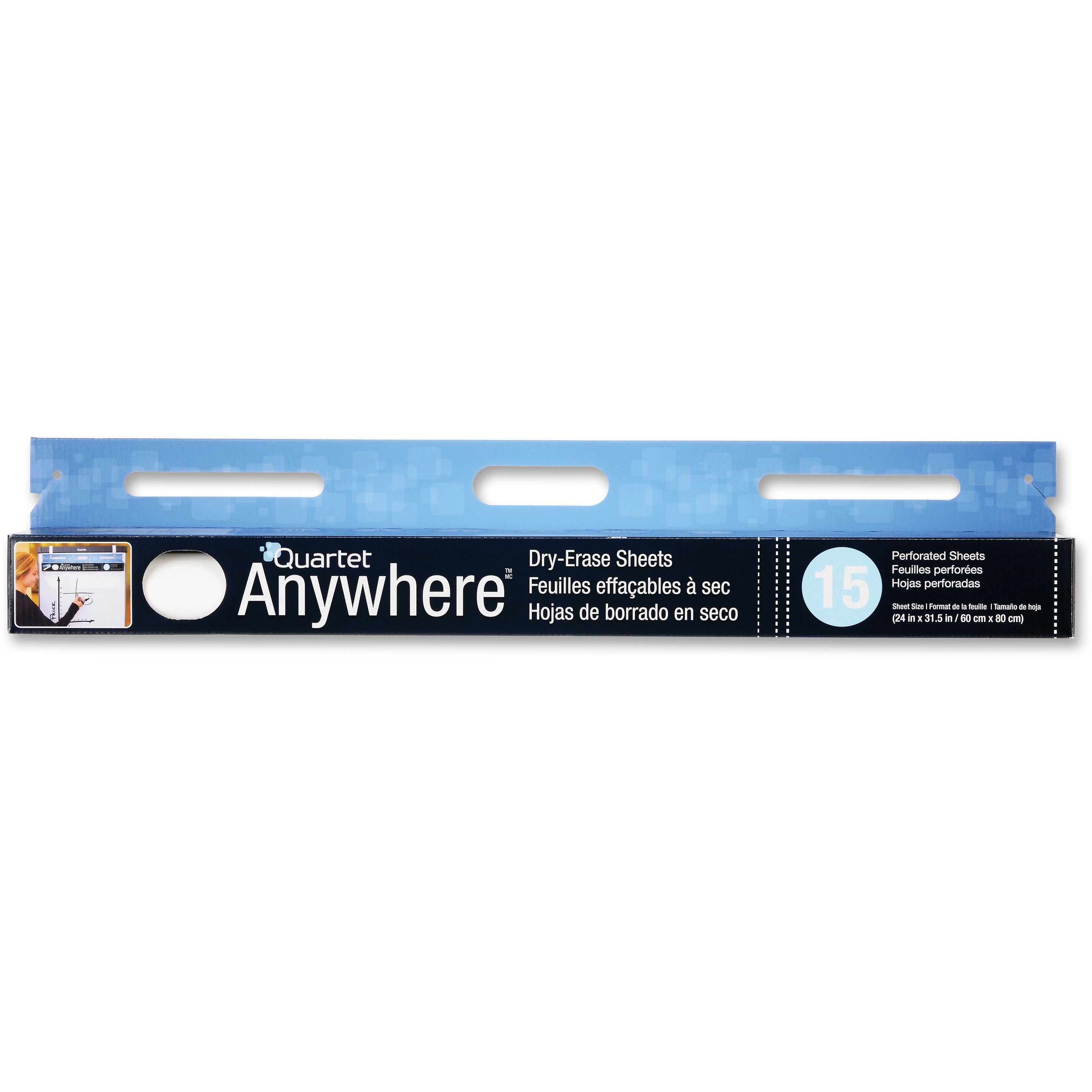 Quartet Anywhere Dry-Erase Sheets - 480" (40 ft) Length - Paper - White - Easy Tear, Wipeable - 1 Each -