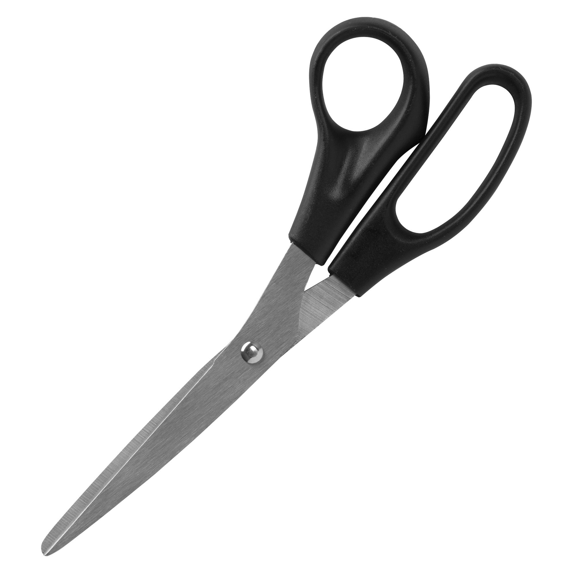 Sparco 8" Bent Multipurpose Scissors - 8" Overall Length - Bent - Stainless Steel - Black - 2 / Pack -