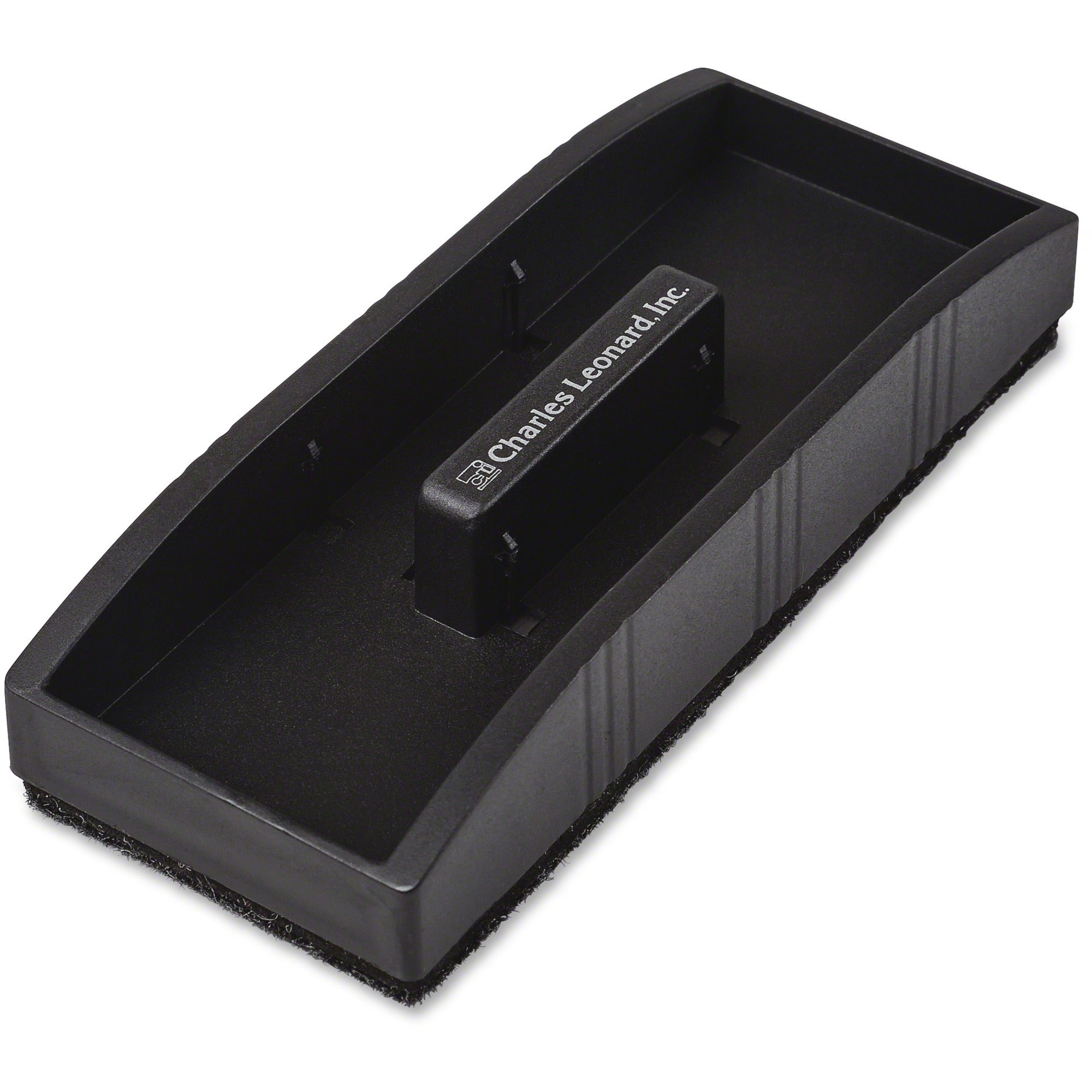 CLI Magnetic Whiteboard Eraser - 2" Width x 5" Length - Used as Mark Remover - Built-in Marker Storage, Magnetic - Black - 1Each -