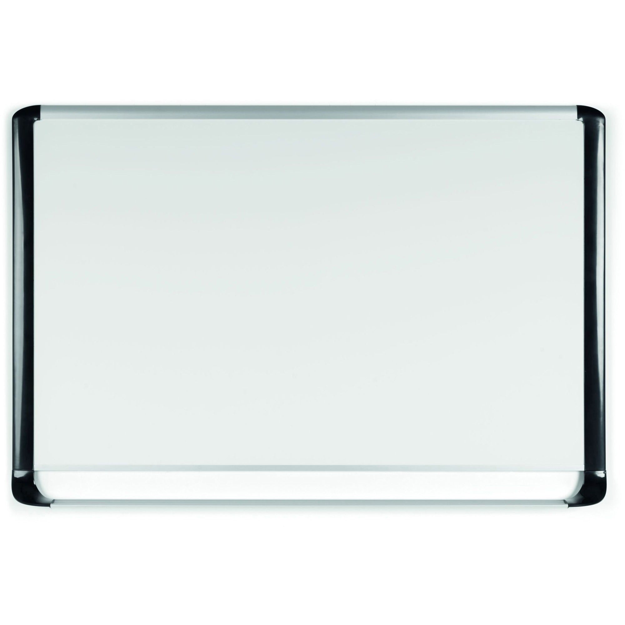 MasterVision MVI Platinum Plus Dry-erase Board - 36" (3 ft) Width x 24" (2 ft) Height - White Porcelain Surface - Silver/Black Aluminum/Plastic Frame - Rectangle - Magnetic - Scratch Resistant, Ghost Resistant, Marker Tray, Sturdy - Assembly Required -