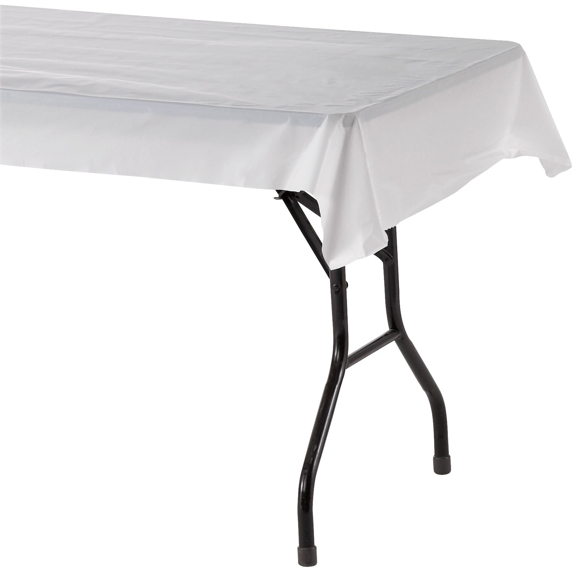 Genuine Joe Banquet-Size Plastic Tablecover - 300 ft Length x 40" Width - Plastic - White - 6 / Carton -