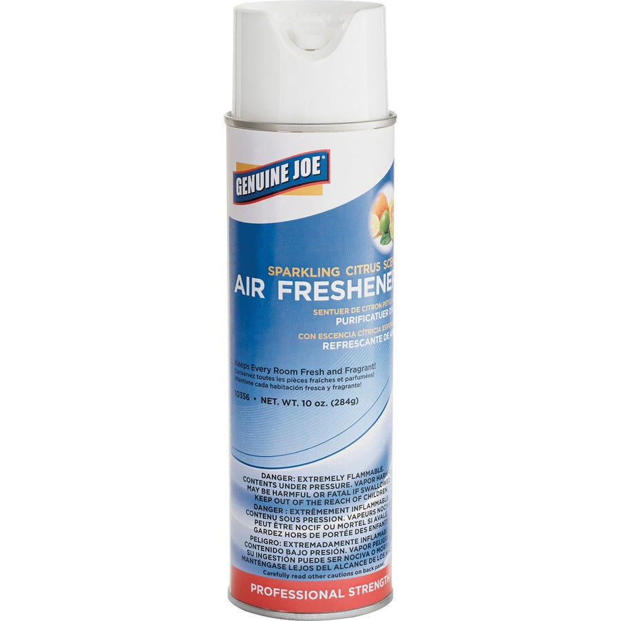 Genuine Joe Sparkling Citrus Air Freshener - Spray - 10 oz - Sparkling Citrus - 12 / Carton -