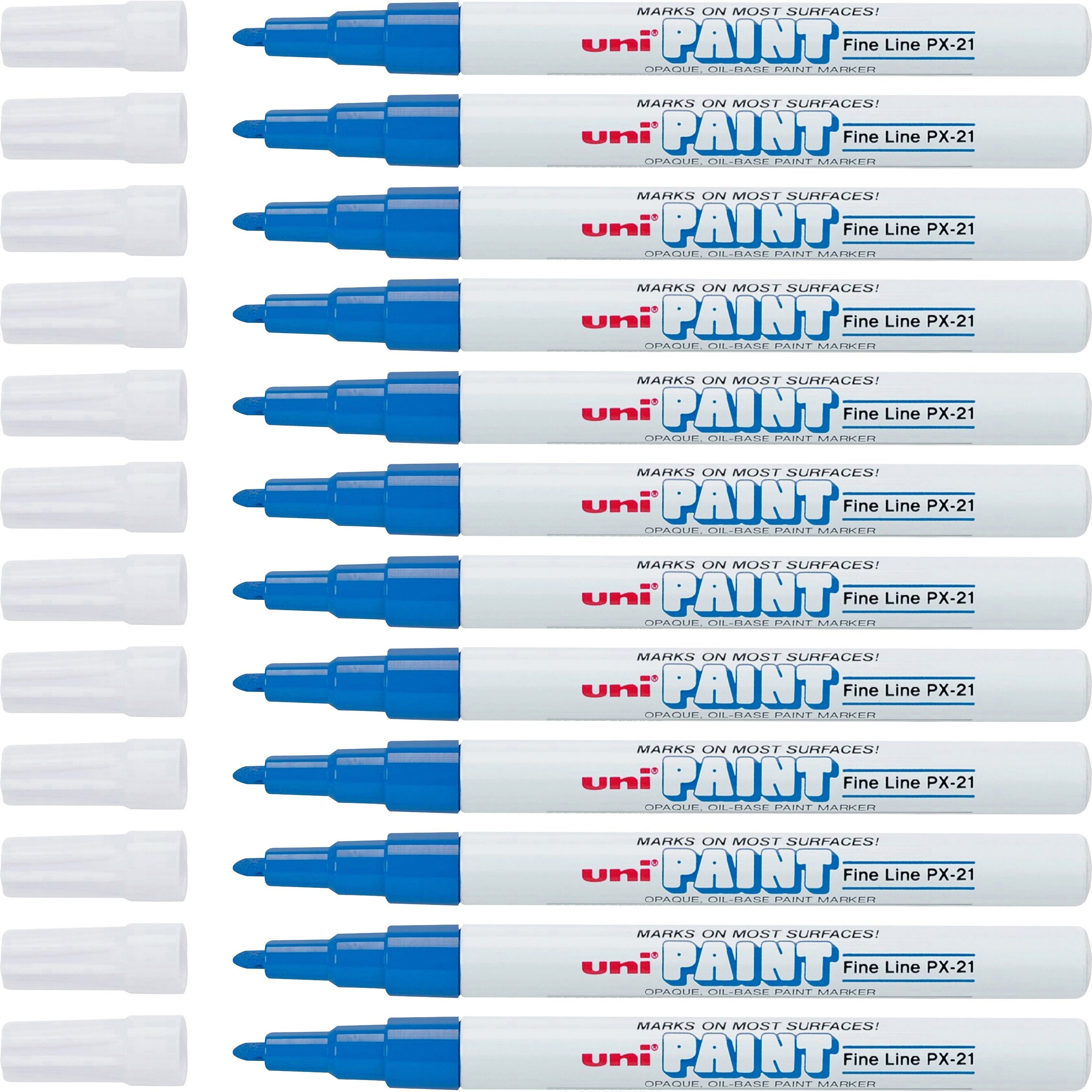 uniball-uni-paint-px-21-oil-based-fine-point-marker-fine-marker-point-blue-oil-based-ink-1-dozen_ubc63703dz - 1