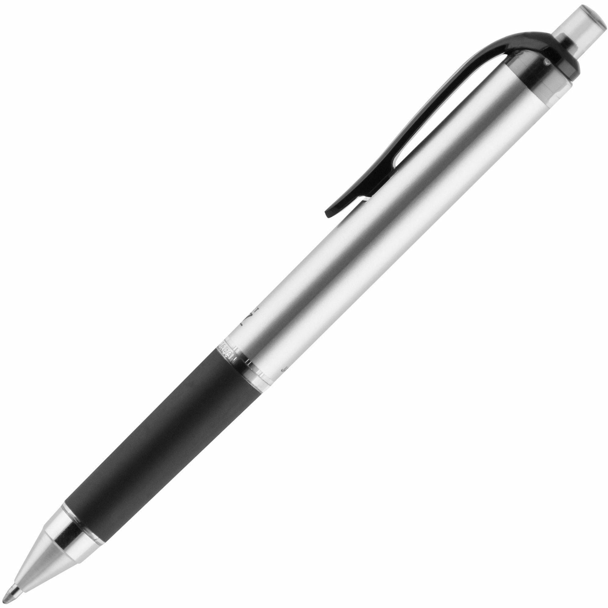uniball-207-impact-rt-gel-pens-bold-pen-point-1-mm-pen-point-size-refillable-retractable-black-gel-based-ink-metallic-barrel-1-dozen_ubc65870dz - 2