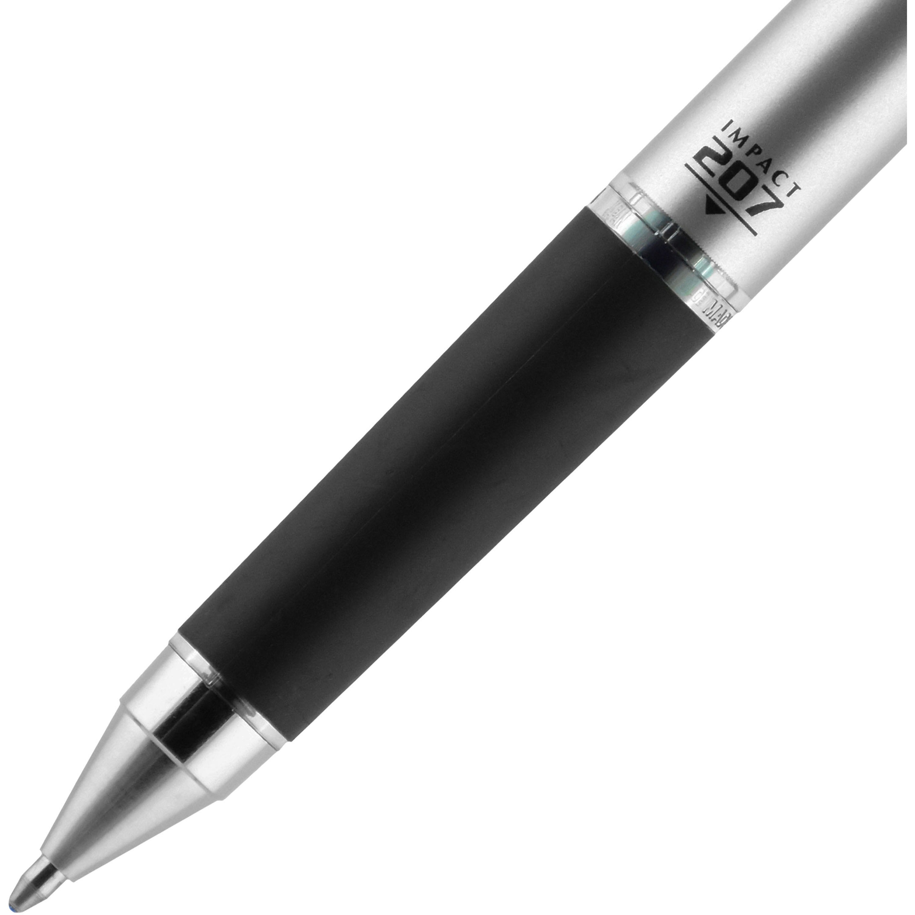 uniball-207-impact-rt-gel-pens-bold-pen-point-1-mm-pen-point-size-refillable-retractable-blue-gel-based-ink-metallic-barrel-1-dozen_ubc65871dz - 2