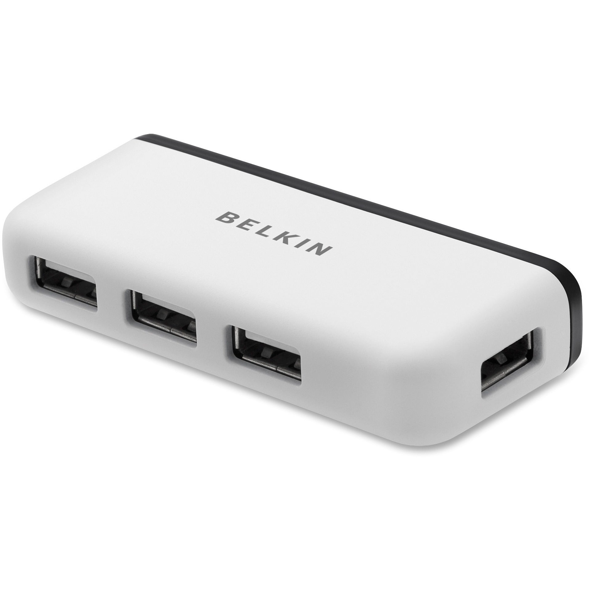Belkin 4-Port Travel Hub - USB - External - 4 USB Port(s) - 4 USB 2.0 Port(s) - Mac -