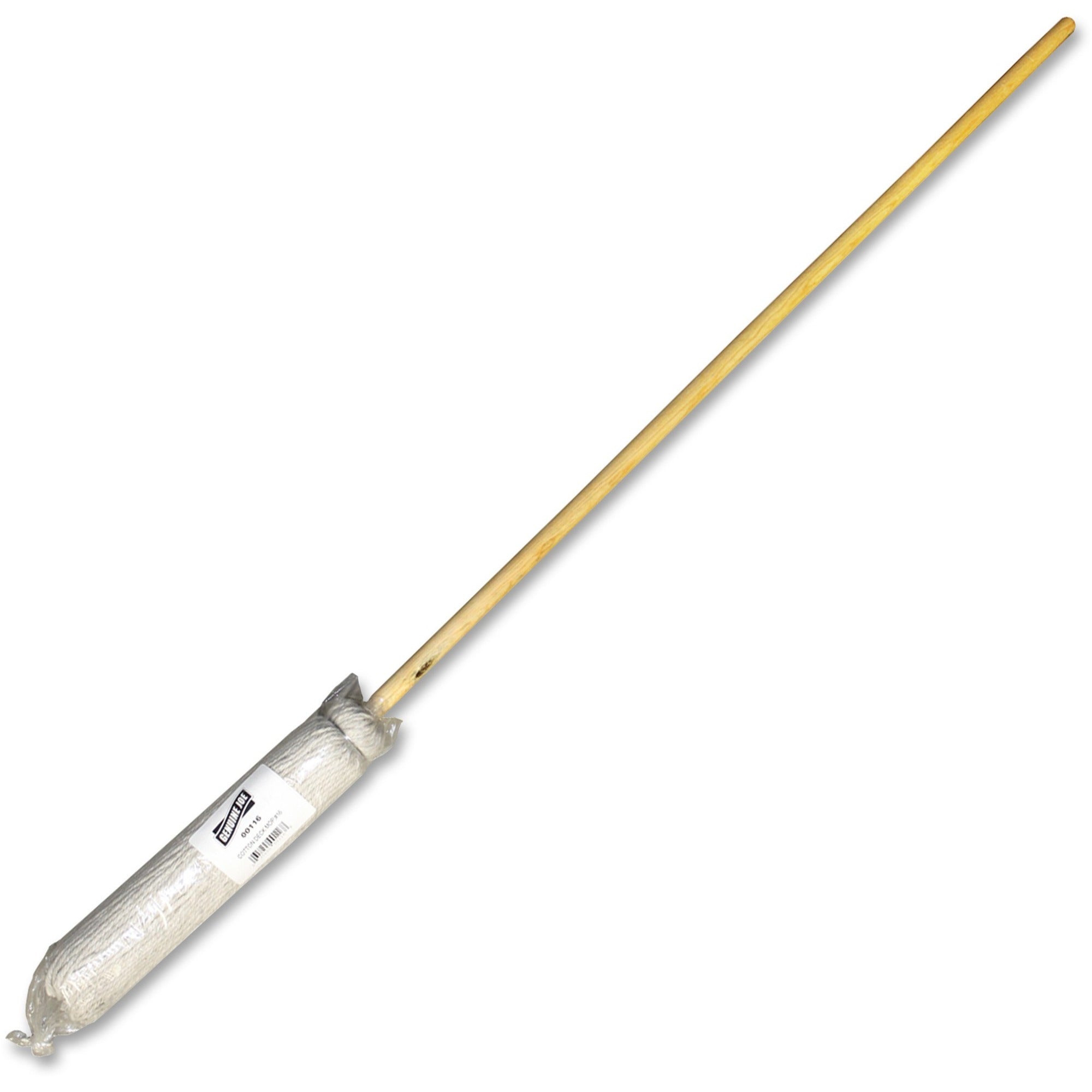Genuine Joe General-Purpose Deck Mop - Wood Handle - Durable, 4-ply, Rust Resistant, Lightweight, Fatigue-free, Absorbent, Rust Resistant, Cut Ends, Long Lasting - 1 Each - Natural -