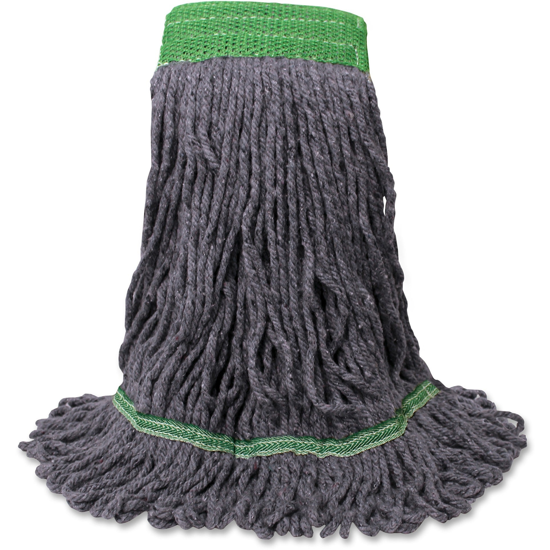 Genuine Joe 5" Headband Earth Mop Refill - Medium - Polyester Fiber - Blue - 1Each -