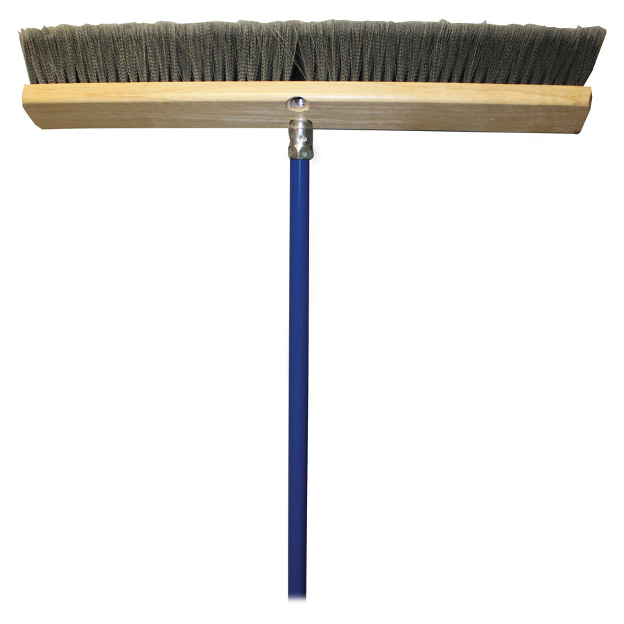 Genuine Joe Floor Sweep - 24" Handle Width - 60" Handle Length - Metal Handle - 1 Each - Gray -