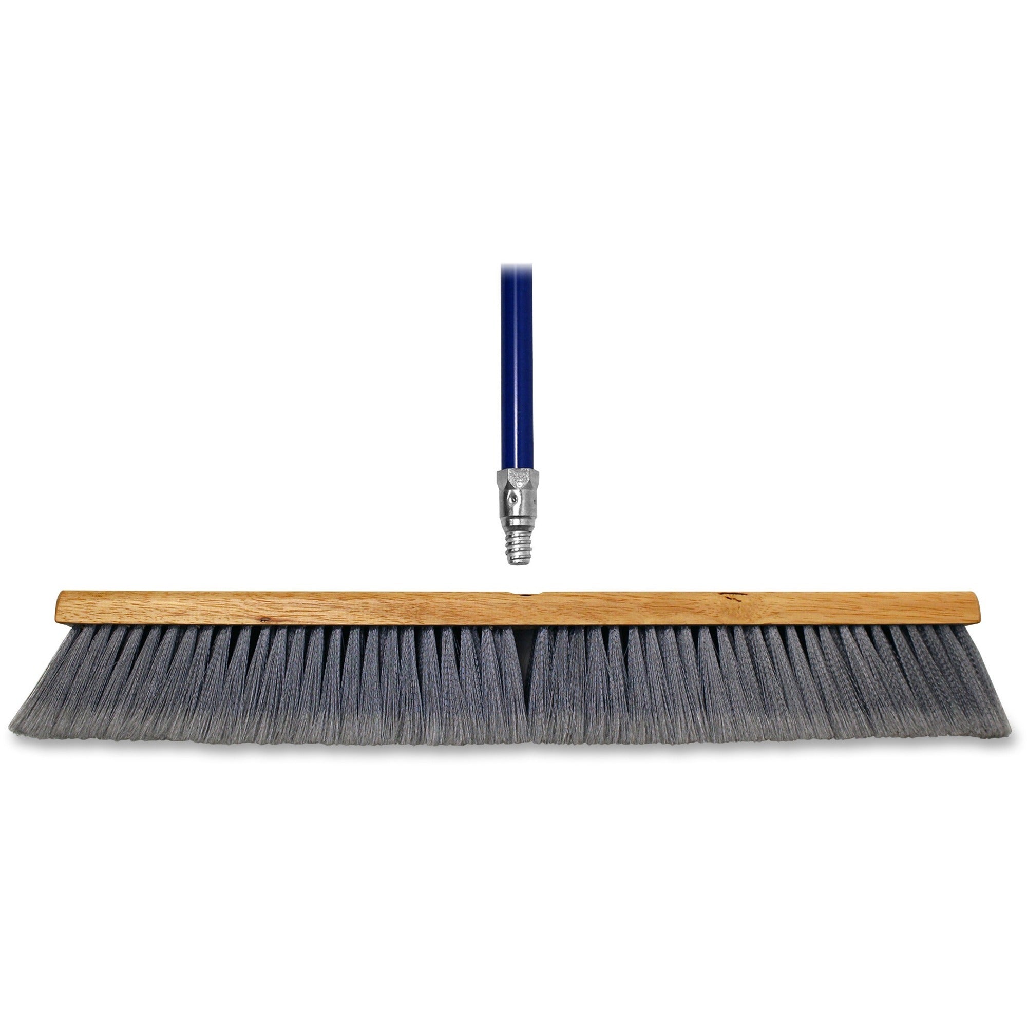 Genuine Joe Floor Sweep - 24" Handle Width - 60" Handle Length - Metal Handle - 1 Each - Gray -