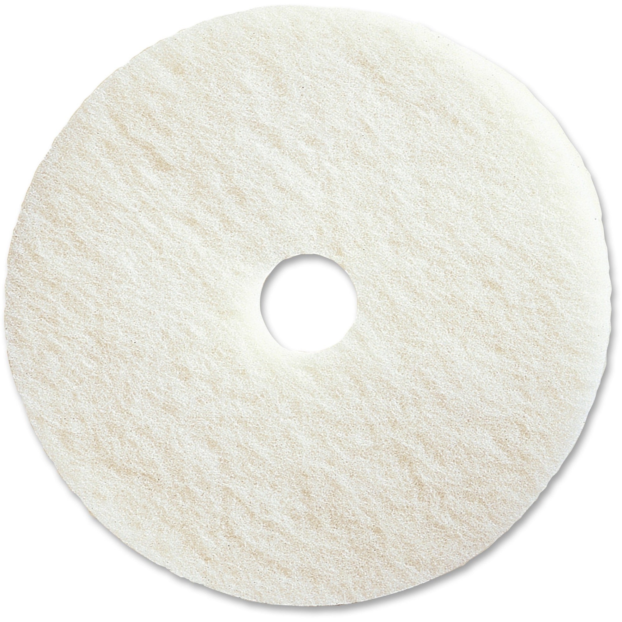 Genuine Joe Polishing Floor Pad - 20" Diameter - 5/Carton x 20" Diameter x 1" Thickness - Polishing, Floor - 175 rpm to 350 rpm Speed Supported - Resilient, Flexible, Dirt Remover, Soft, Non-abrasive, Long Lasting - Fiber, Resin - White -