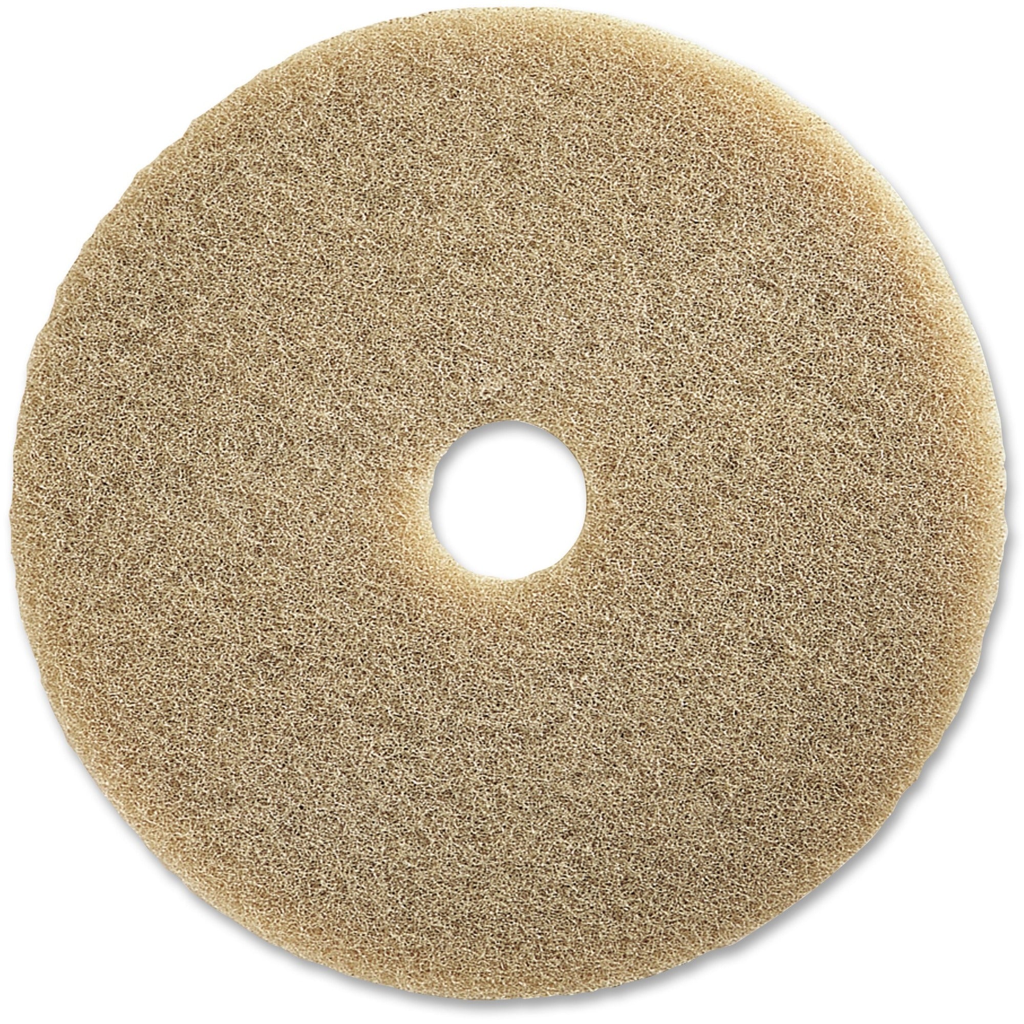Genuine Joe 20" Ultra High-speed Floor Pad - 20" Diameter - 5/Carton x 20" Diameter x 1" Thickness - Floor - 1000 rpm to 3000 rpm Speed Supported - Flexible, Resilient, Soft, Dirt Remover - Rubber, Fiber - Champagne -