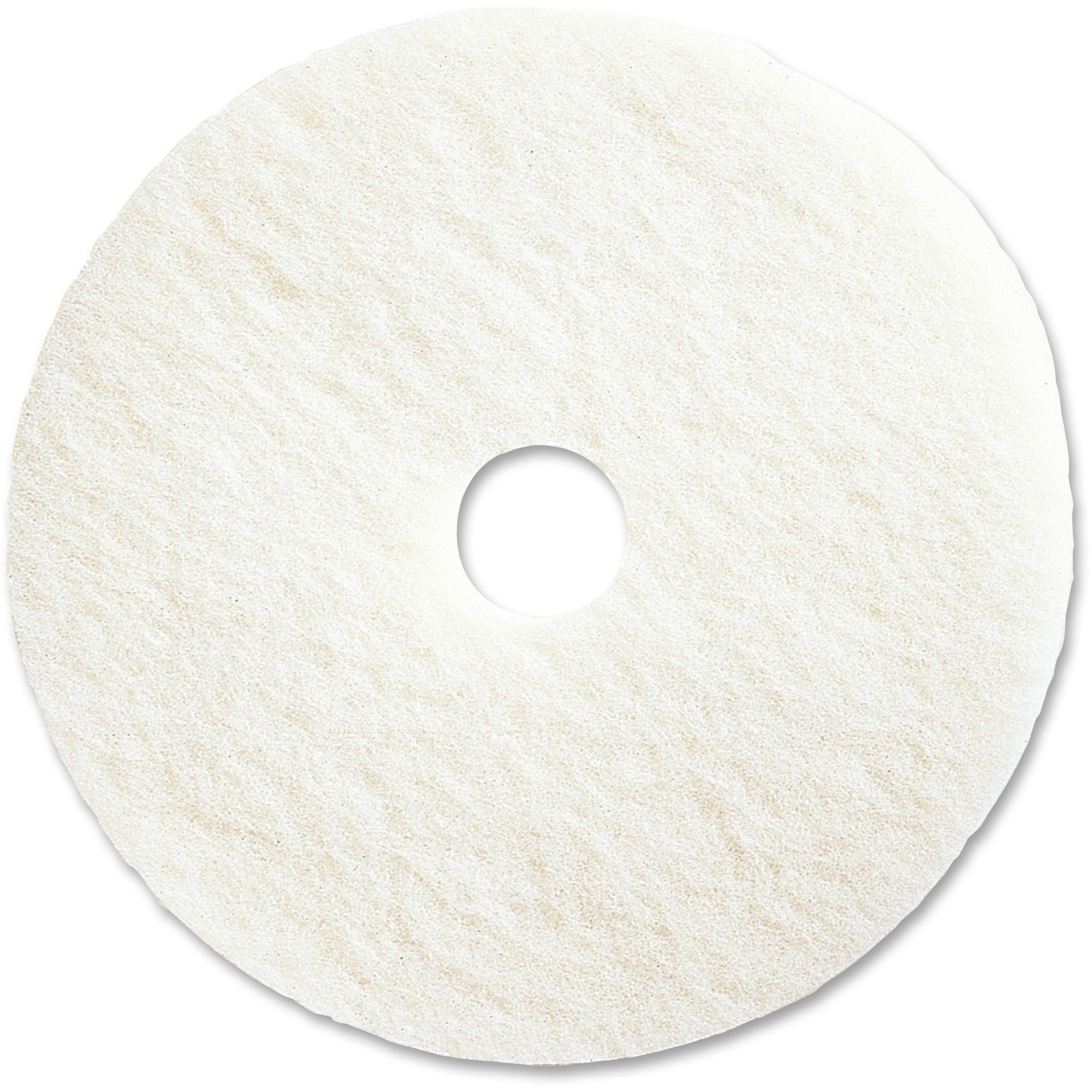 Genuine Joe 20" Super White Floor Pad - 20" Diameter - 5/Carton x 20" Diameter x 1" Thickness - Floor - 1000 rpm to 3000 rpm Speed Supported - Resilient, Flexible, Soft, Durable, Long Lasting - Fiber - White -