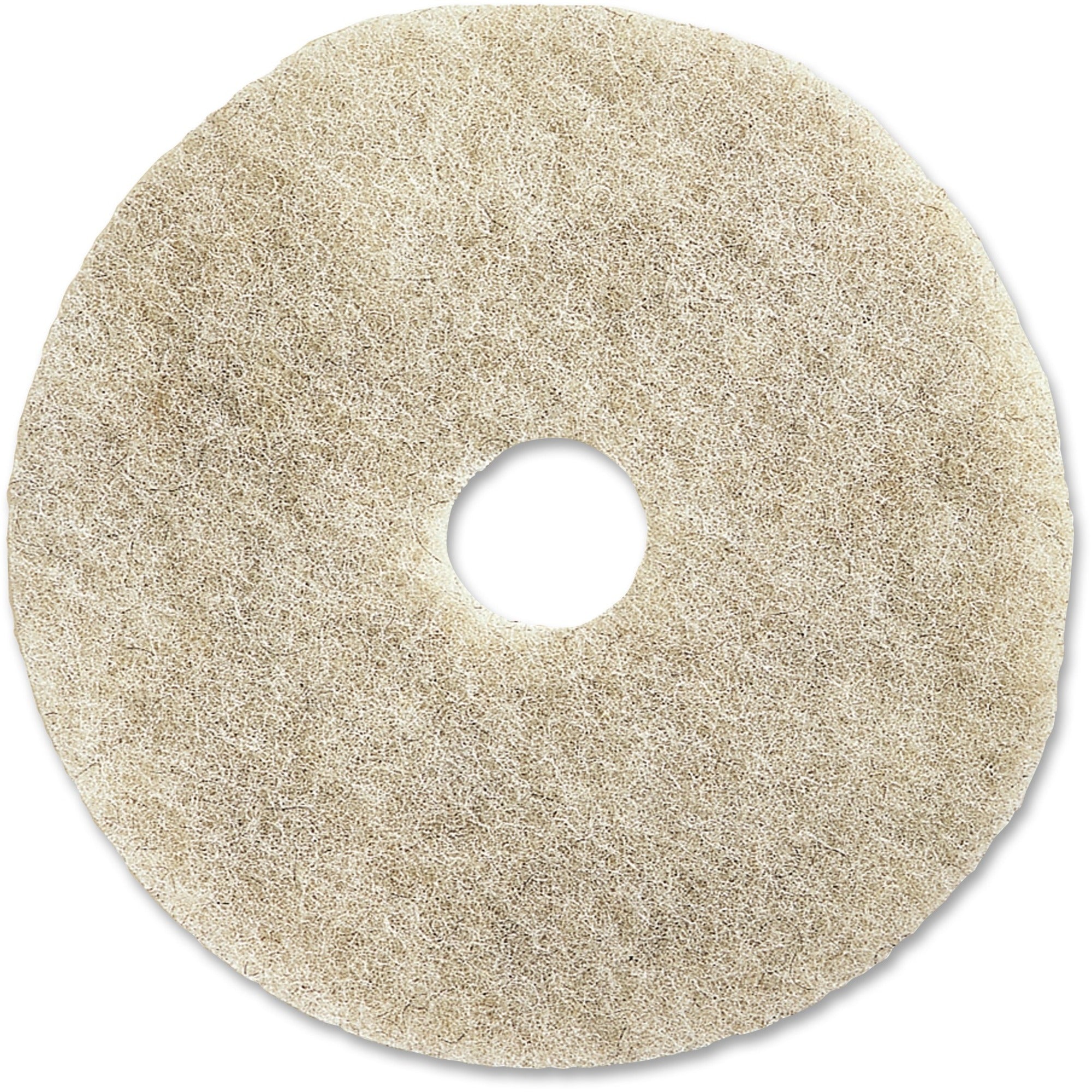 Genuine Joe 20" Natural Light Floor Pad - 20" Diameter - 5/Carton x 20" Diameter x 1" Thickness - Buffing, Floor - 1500 rpm to 3000 rpm Speed Supported - Flexible, Resilient, Soft, Non-abrasive, Dirt Remover - Fiber, Resin - Natural -
