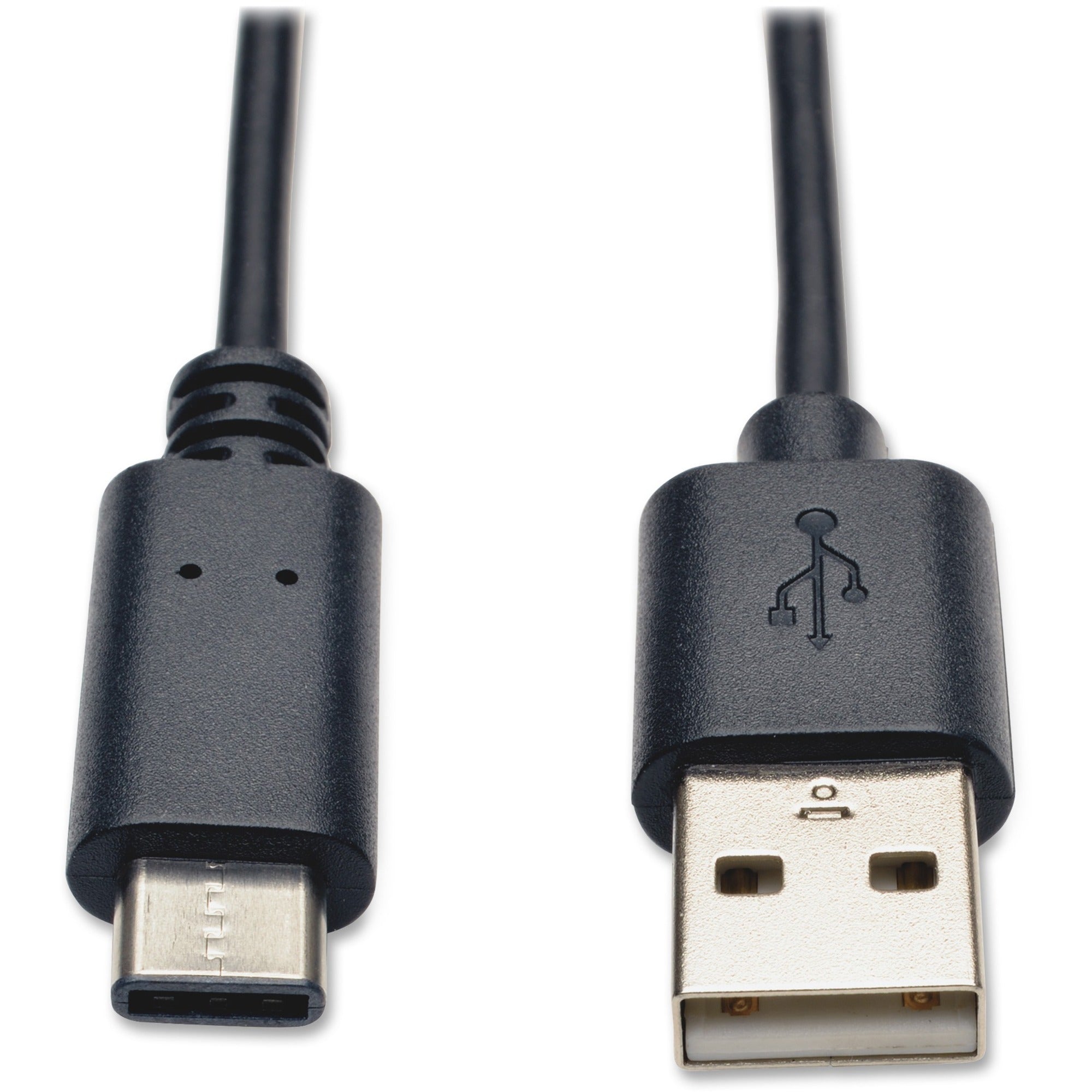 Tripp Lite by Eaton 3ft USB 2.0 Hi-Speed Cable A Male to USB Type-C USB-C Male 3' - USB for Ultrabook, Computer, Notebook - 60 MB/s - 3 ft - 1 x Type A Male USB - 1 x Type C Male USB - Gold-plated Contacts, Nickel Plated - Shielding - Black