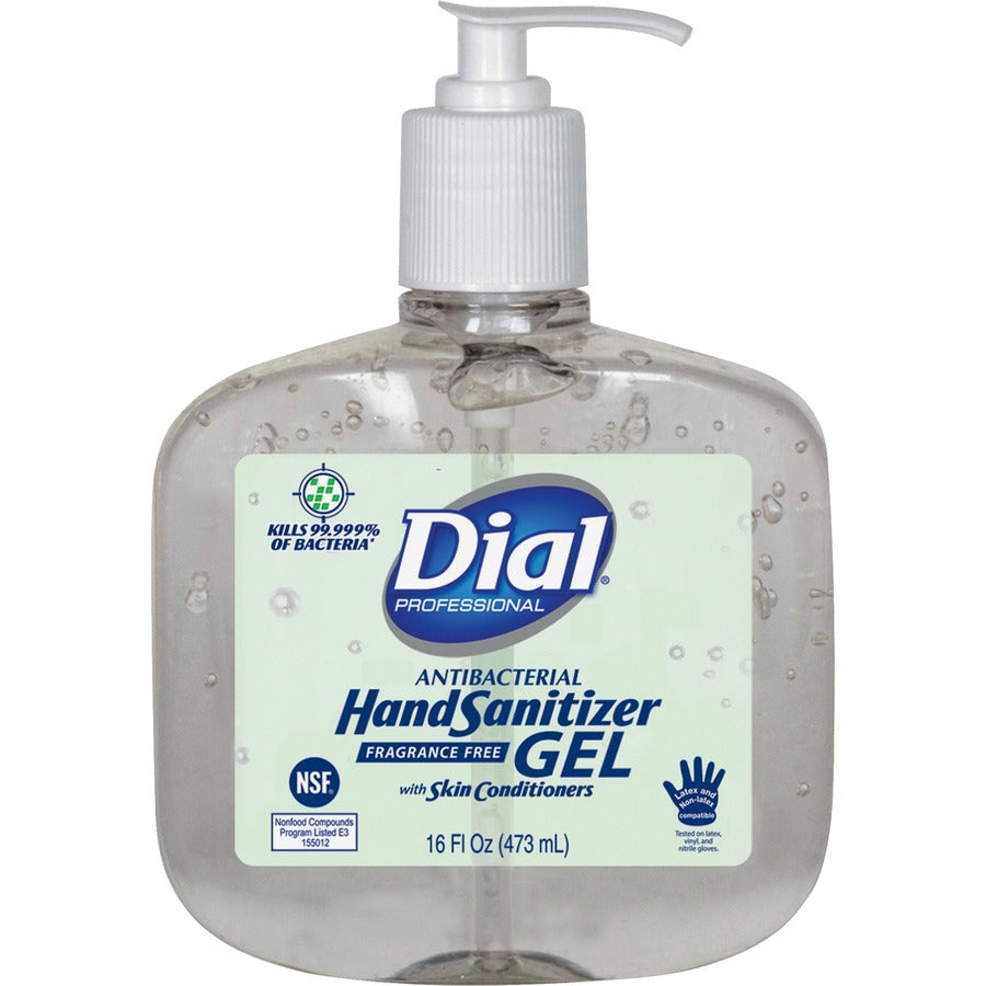 dial-professional-hand-sanitizer-16-fl-oz-4732-ml-pump-bottle-dispenser-kill-germs-bacteria-remover-hand-moisturizing-clear-fragrance-free-dye-free-8-carton_dia00213 - 2