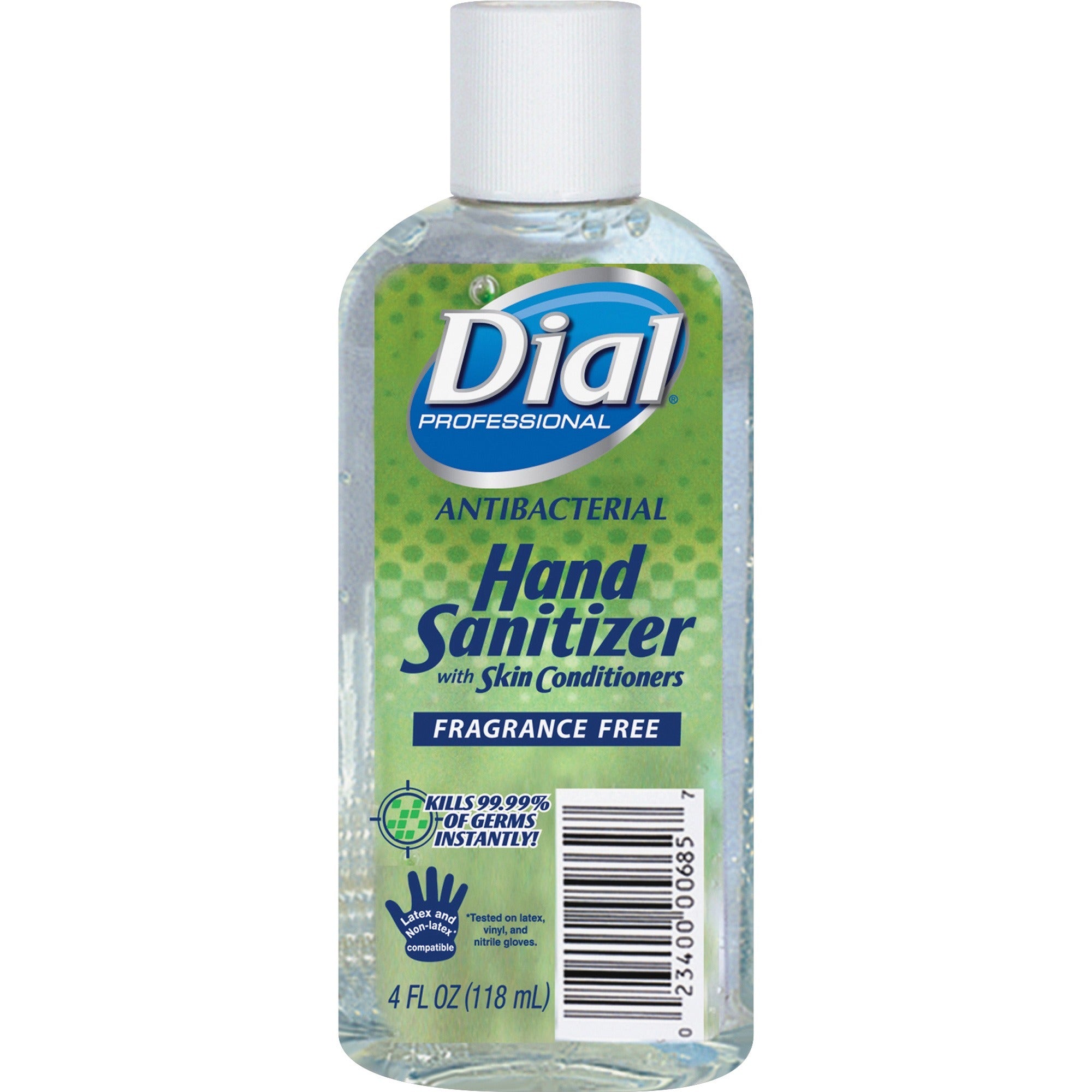 dial-professional-hand-sanitizer-4-fl-oz-1183-ml-flip-top-bottle-dispenser-kill-germs-bacteria-remover-hand-moisturizing-clear-fragrance-free-dye-free-24-carton_dia00685 - 1