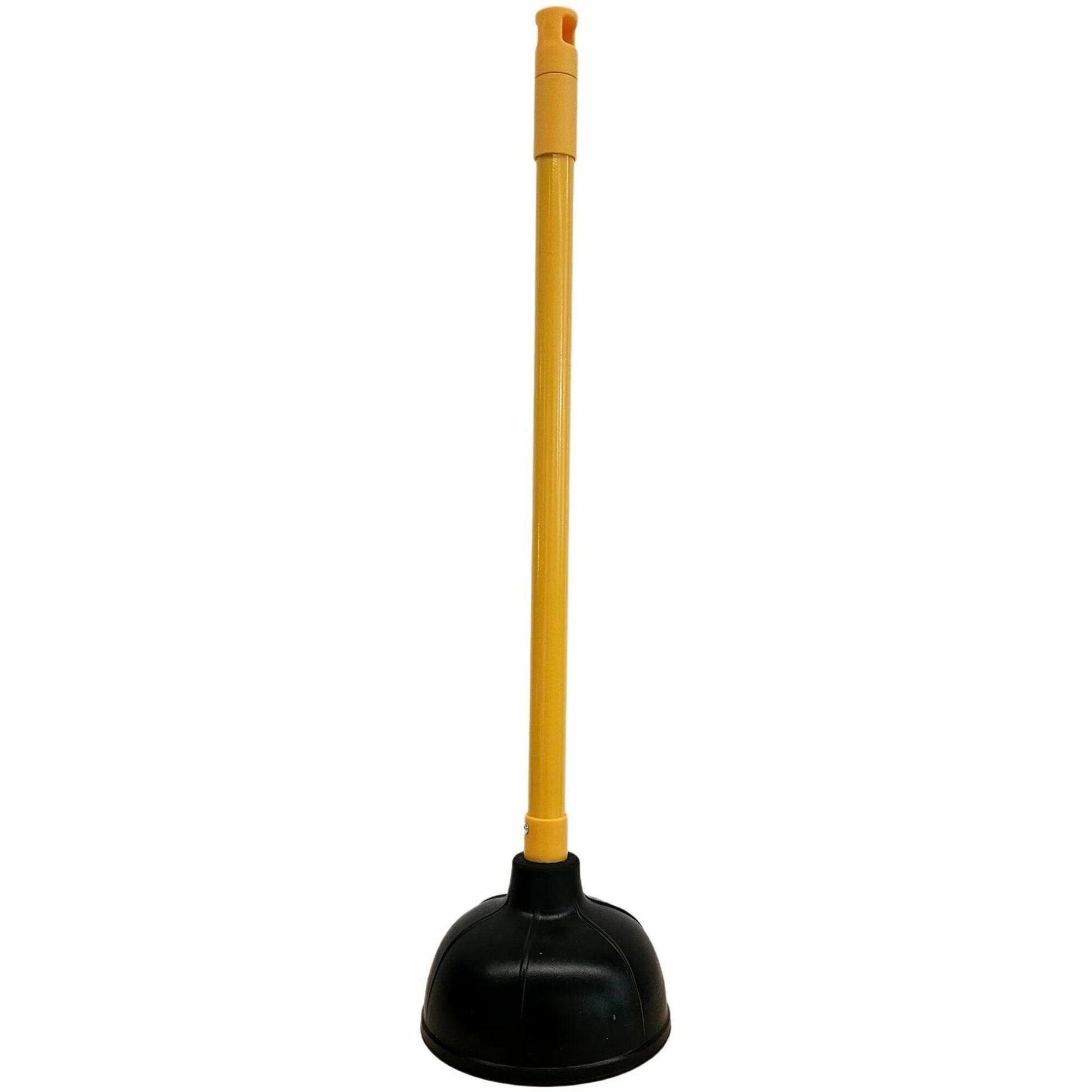 Genuine Joe Value Plus Plunger - 5.75" Cup Diameter - 23" Length - Yellow - Toilet, Drain, Pipe -