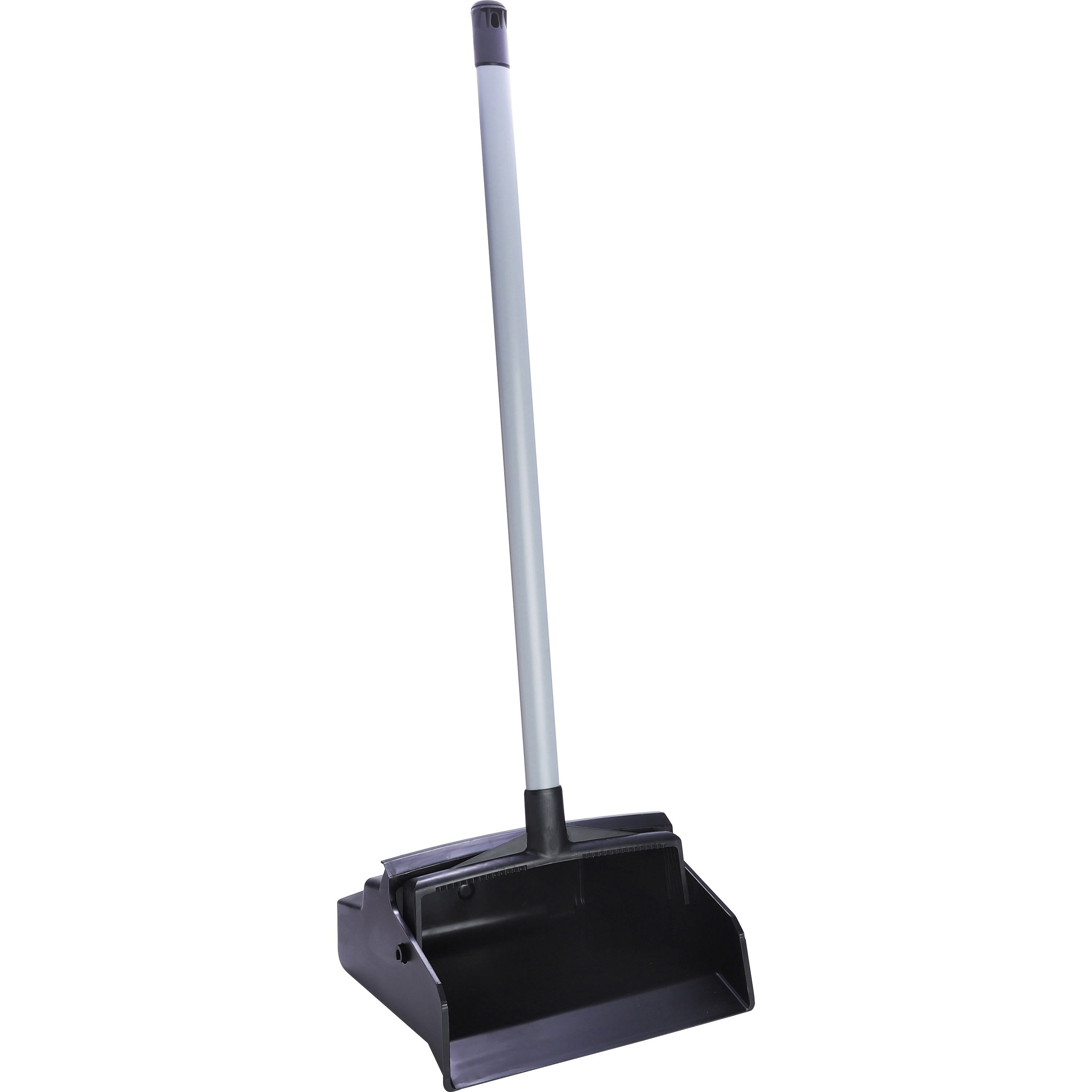 Genuine Joe Lobby Dust Pan - 12" Wide - 30" Handle - Plastic - Black - 1 Each - 1