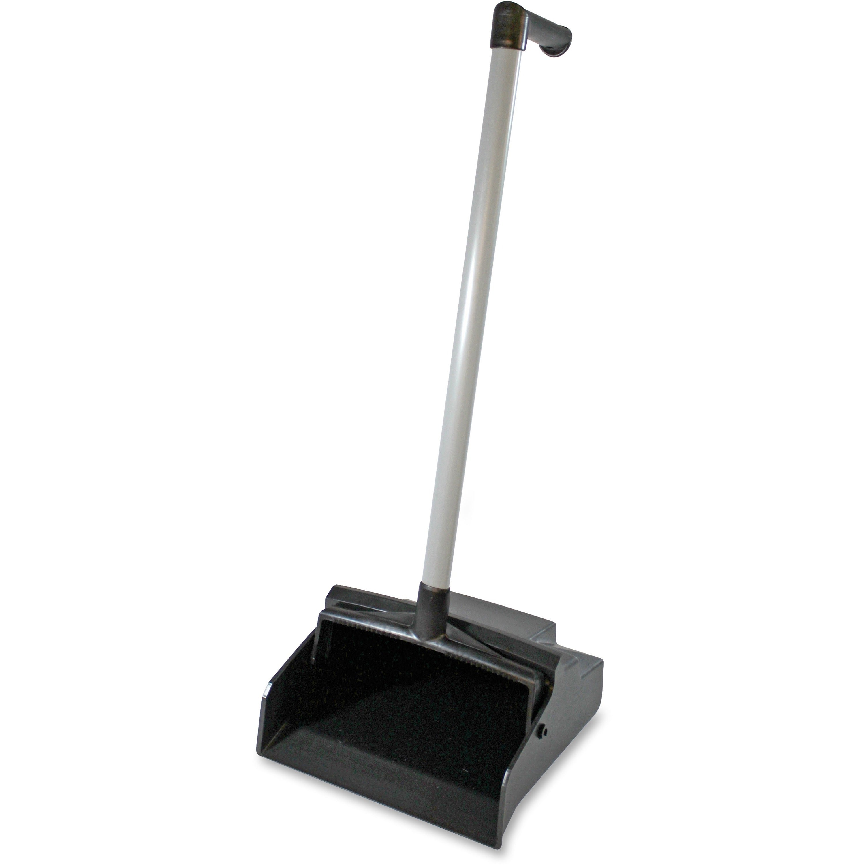 Genuine Joe L-grip Plastic Lobby Dust Pan - Plastic - Black - 1 Each -