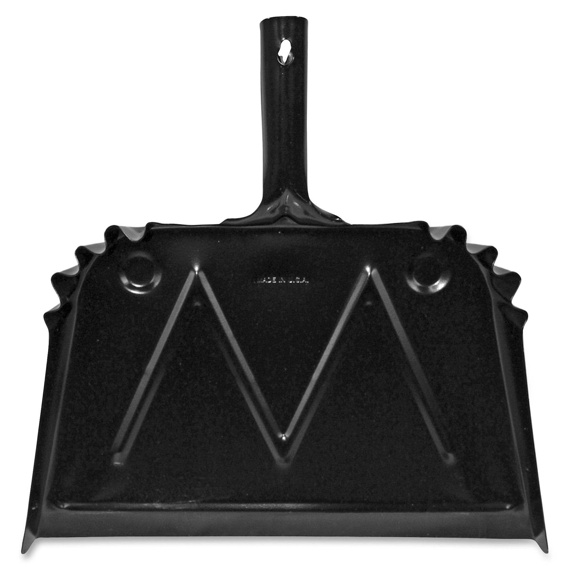 Genuine Joe Heavy-Duty Metal Dustpan - 16" Wide - Steel - Black - 1 Each -