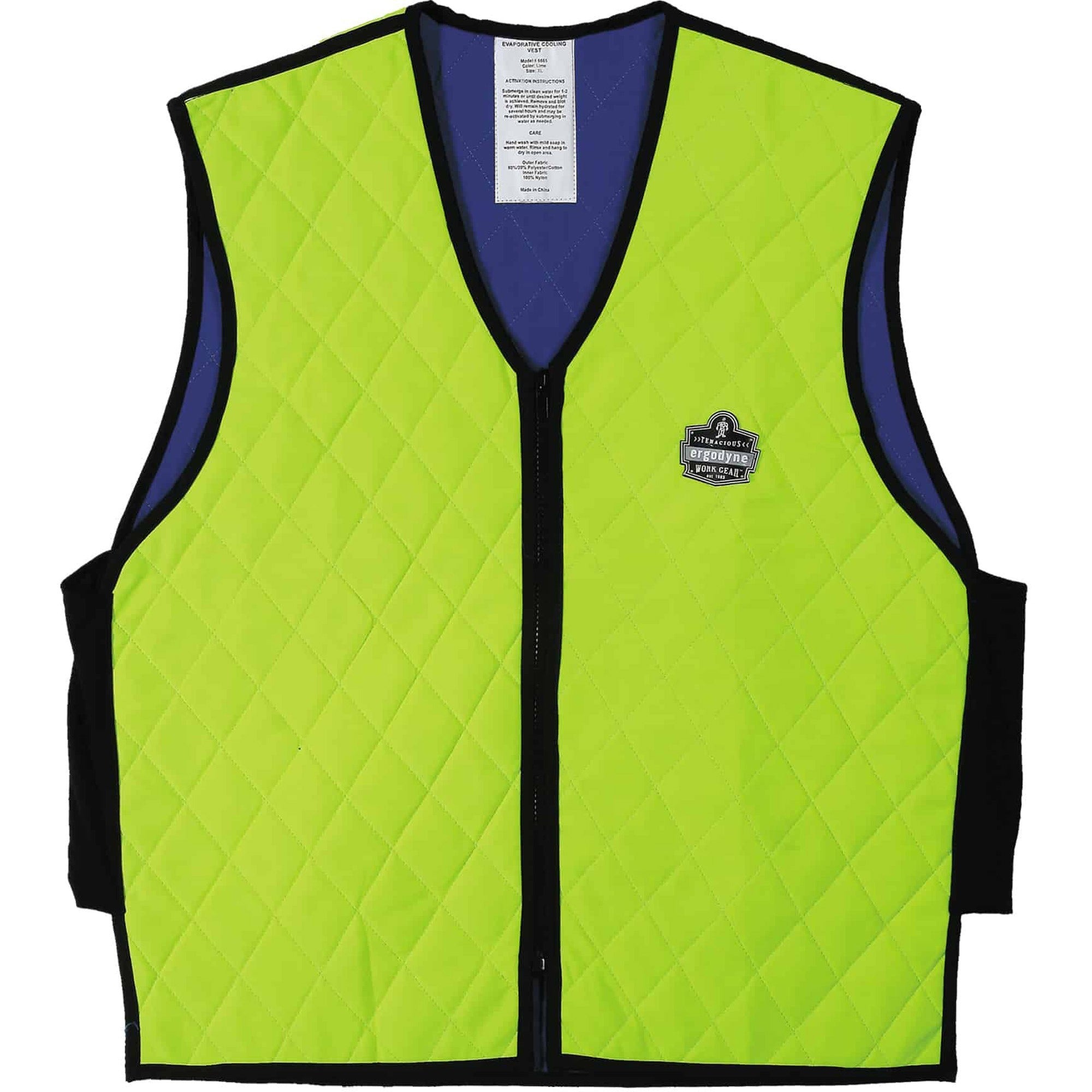 ergodyne-chill-its-evaporative-cooling-vest-large-size-polymer-nylon-lime-comfortable-high-visibility-ventilation-stretchable-water-repellent-lightweight-durable-washable-zipper-closure-1-each_ego12534 - 1