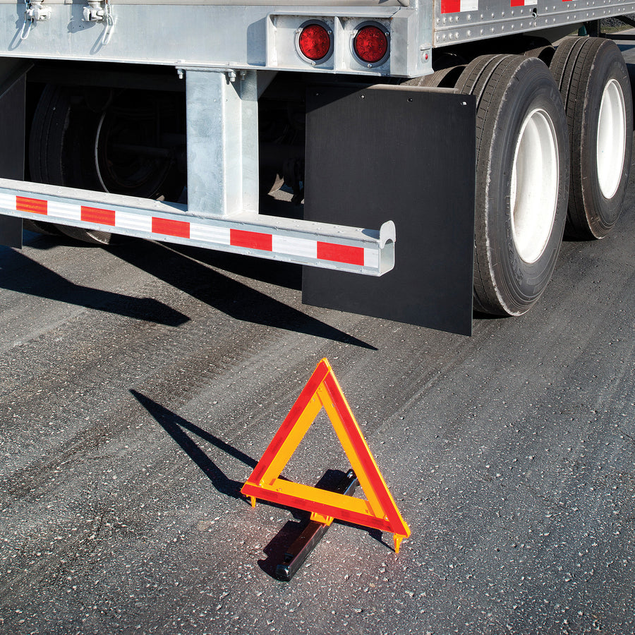 Deflecto Emergency Warning Triangle Kit - 1 Kit - 17.3" Width x 16.5" Height - Triangle Shape - Reflective, Non-flammable - Outdoor - Orange, Red -