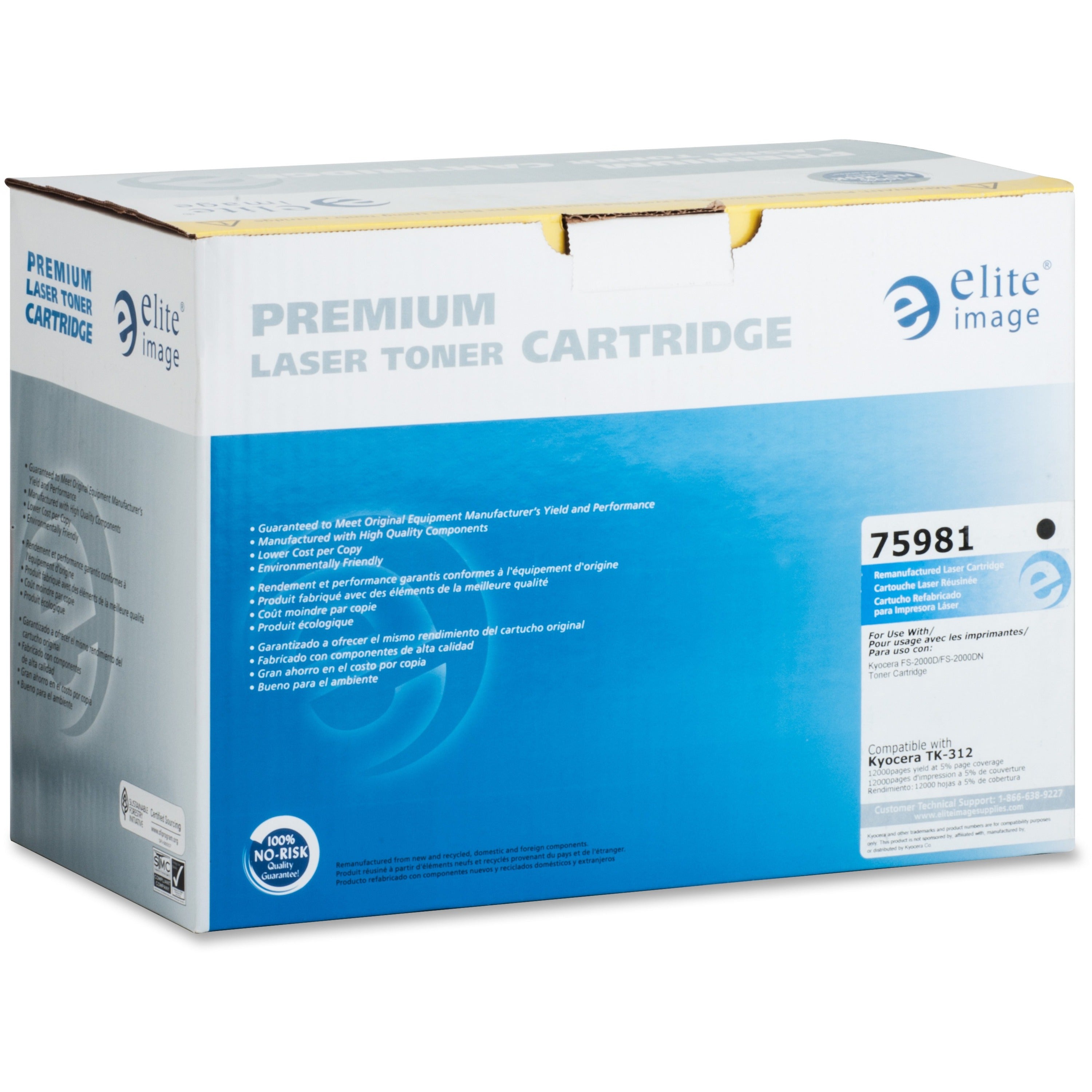 Elite Image Remanufactured Toner Cartridge - Alternative for Kyocera (TK312) - Laser - 12000 Pages - Black - 1 Each - 1