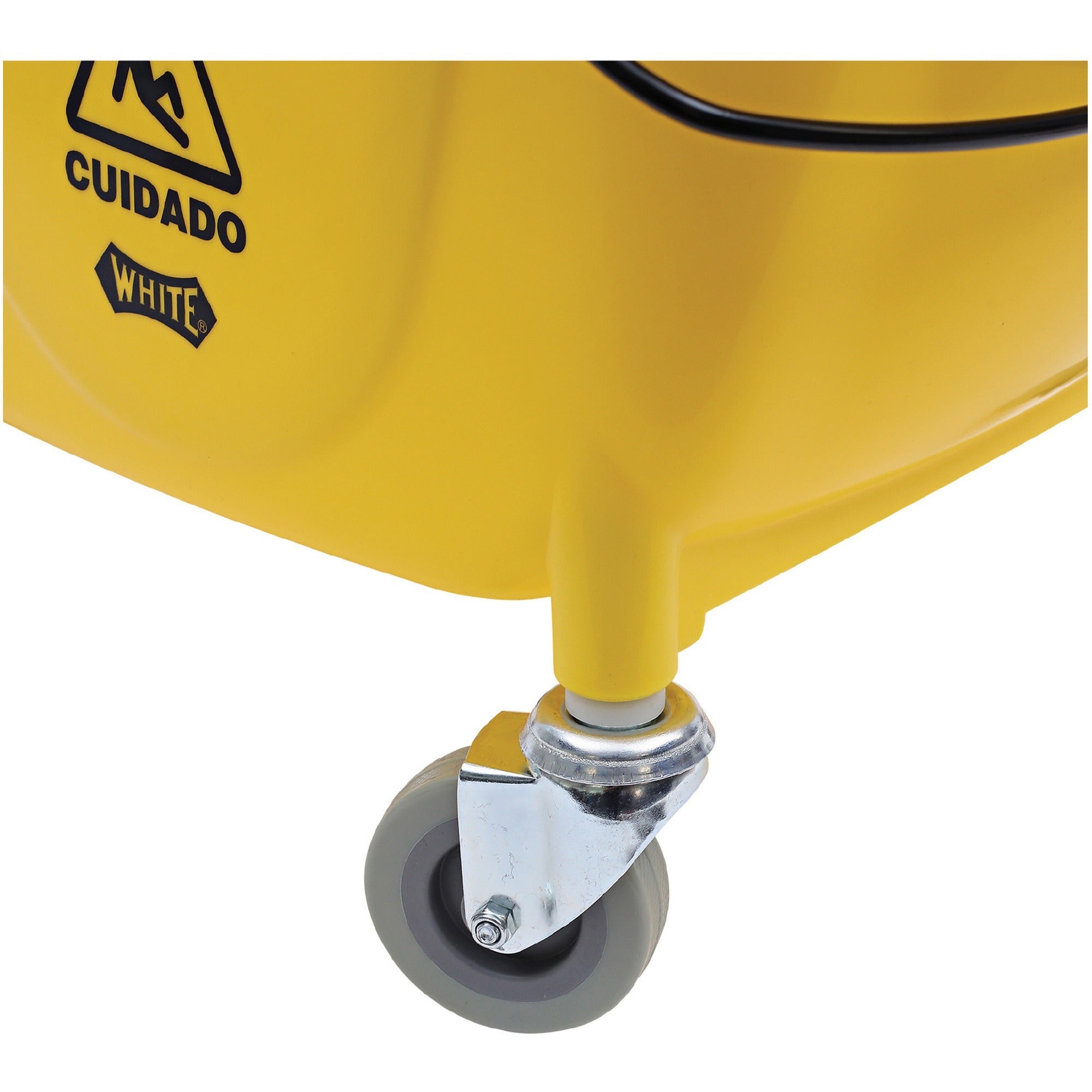 Genuine Joe 35-quart Side Press Mop Bucket & Wringer Combo - 8.75 gal - Caster - 21" x 16" x 14" - Yellow - 1 Each -