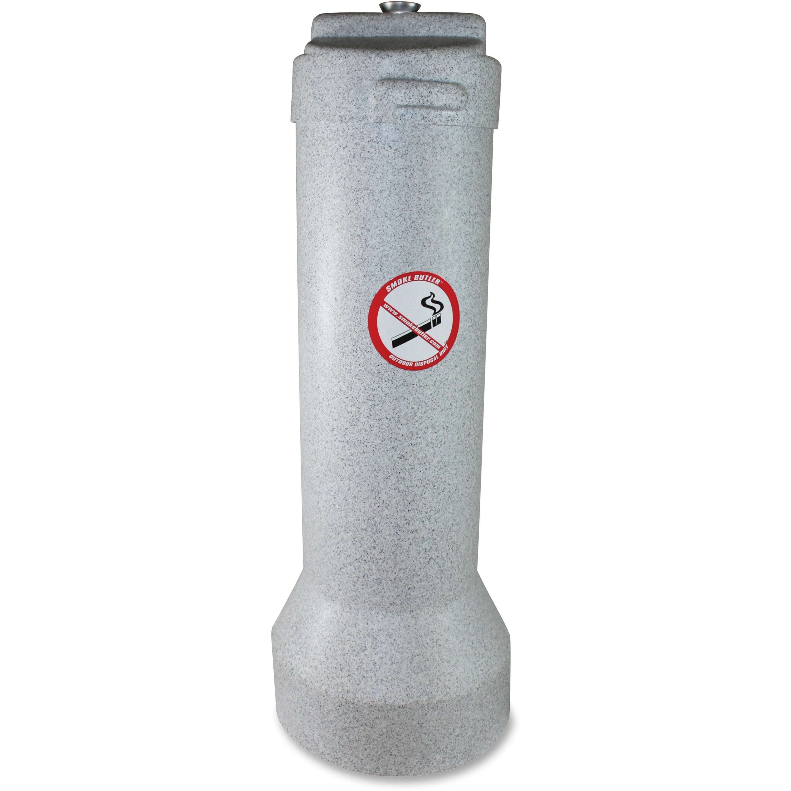 Butler Outdoor Smoker's Receptacle - 25" Height x 9" Width - Aluminum, Steel - Gray Granite - 1 Each -