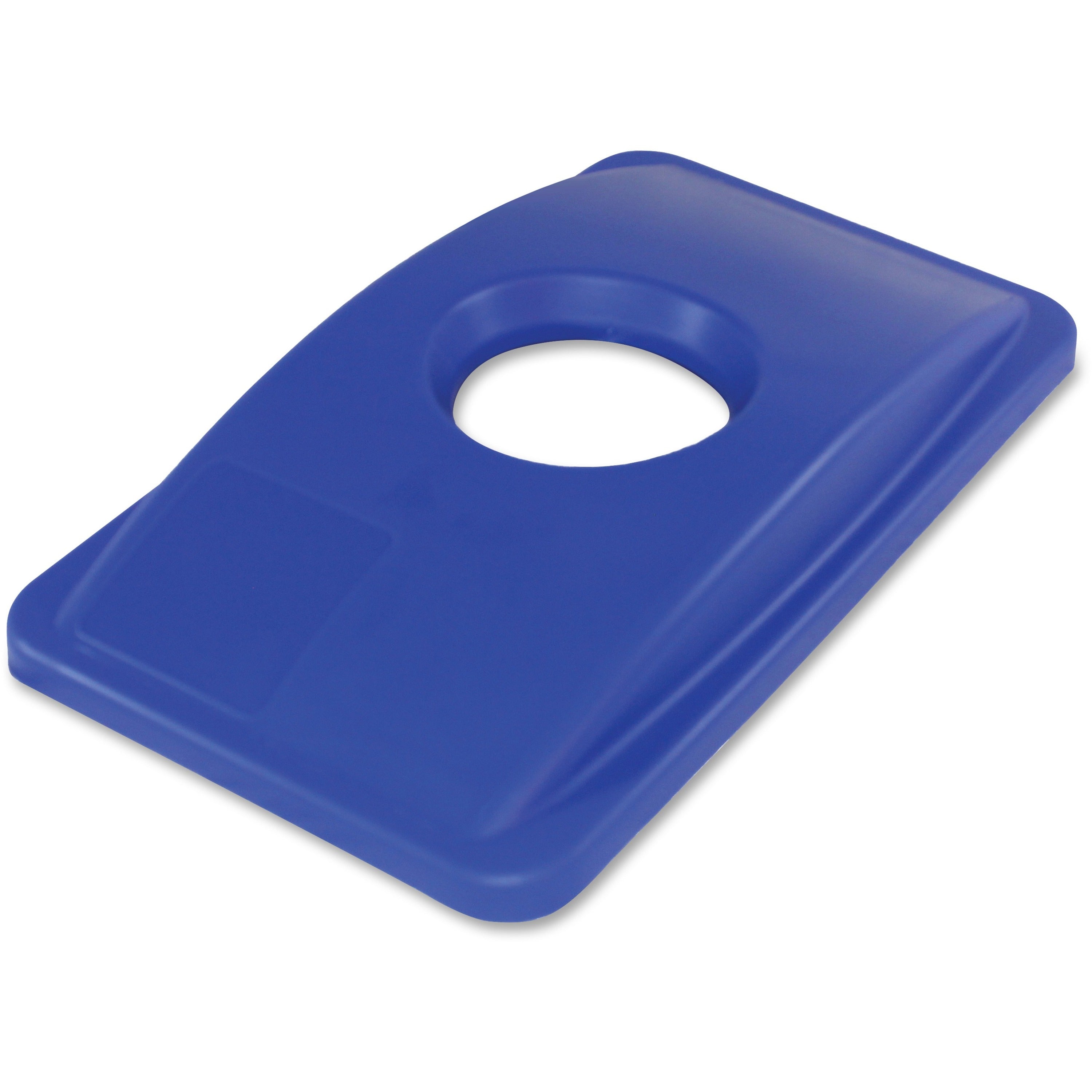 Thin Bin Round Cut Out Blue Lid - Rectangular - 1 Each - Blue -