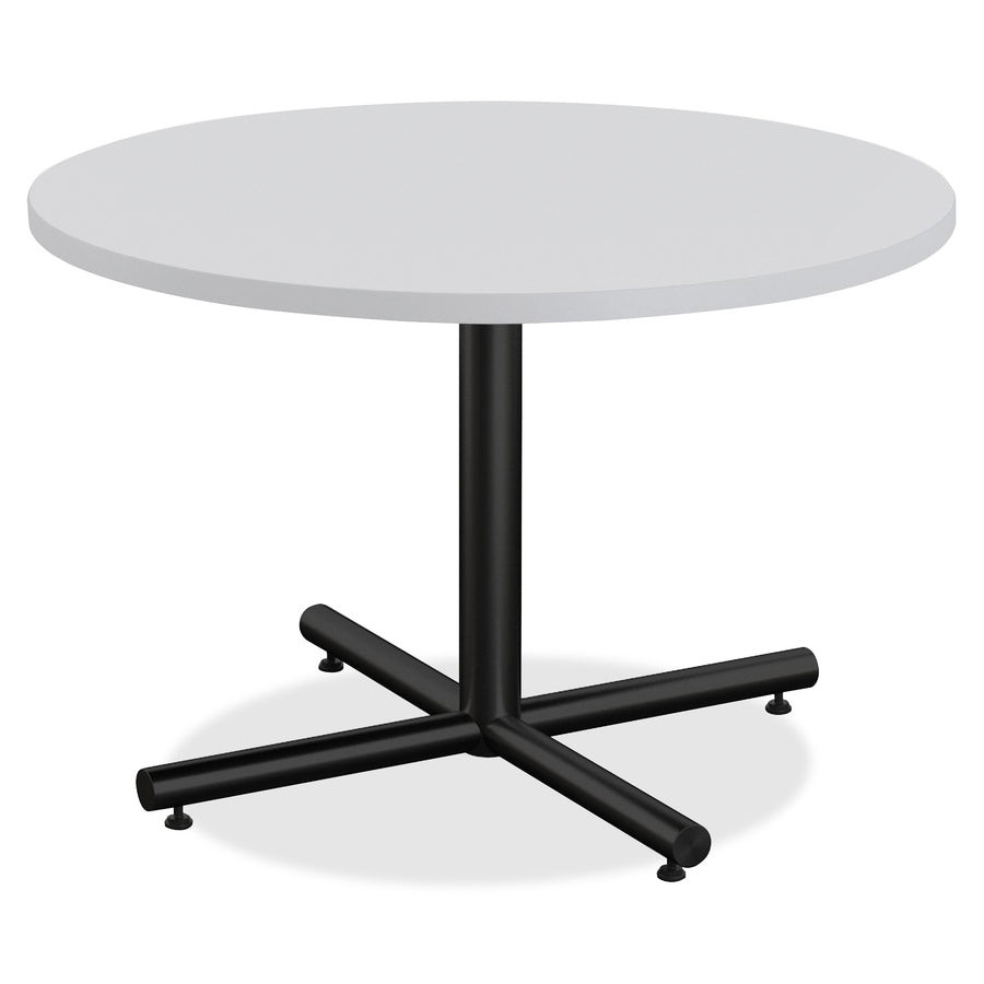 Lorell Hospitality Collection Tabletop - For - Table TopRound Top x 1" Table Top Thickness x 42" Table Top Diameter - Assembly Required - High Pressure Laminate (HPL), Light Gray - Particleboard, Polyvinyl Chloride (PVC) - 1 Each -