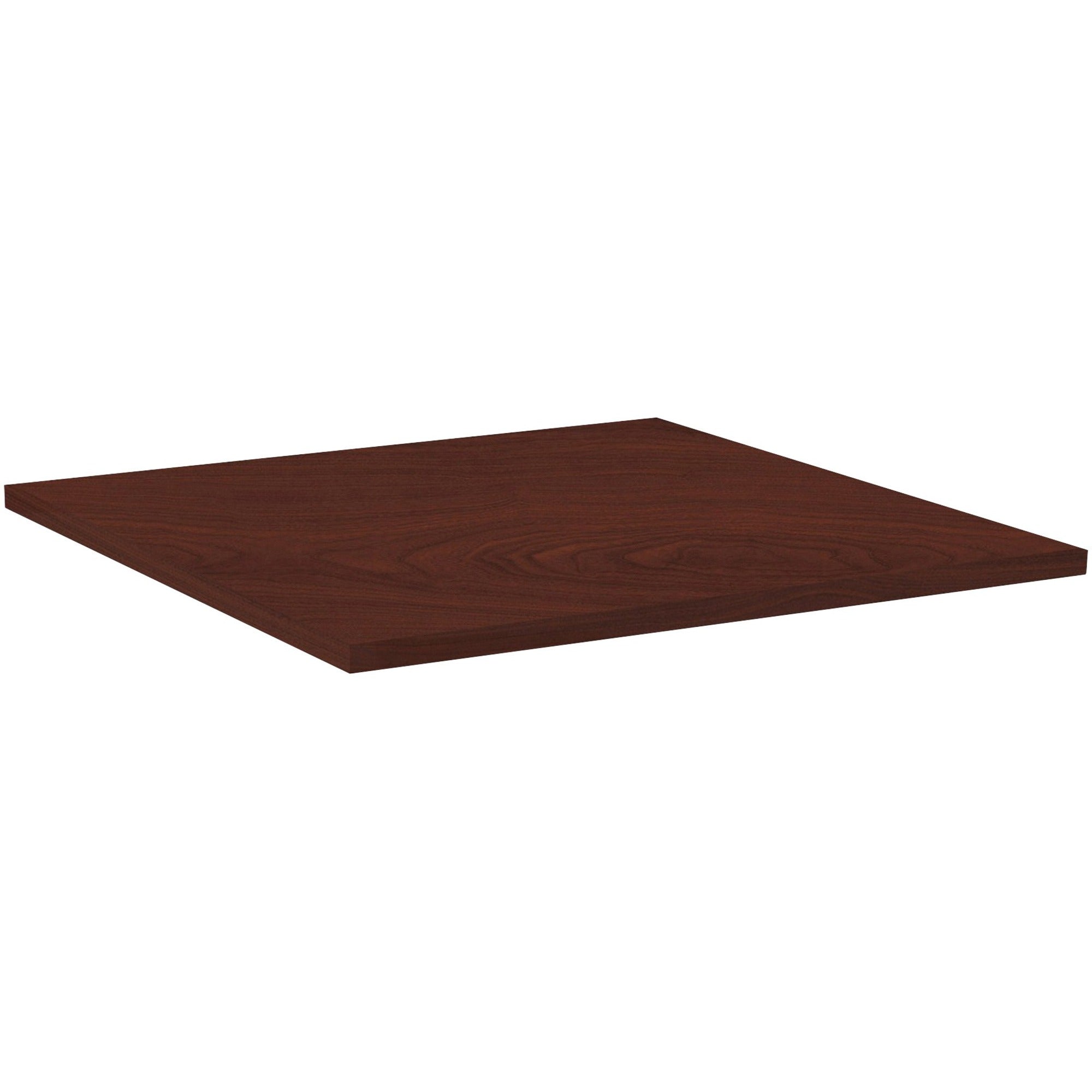 Lorell Hospitality Collection Tabletop - For - Table TopSquare Top - 42" Table Top Length x 42" Table Top Width x 1" Table Top Thickness - Assembly Required - High Pressure Laminate (HPL), Mahogany - 1 Each -