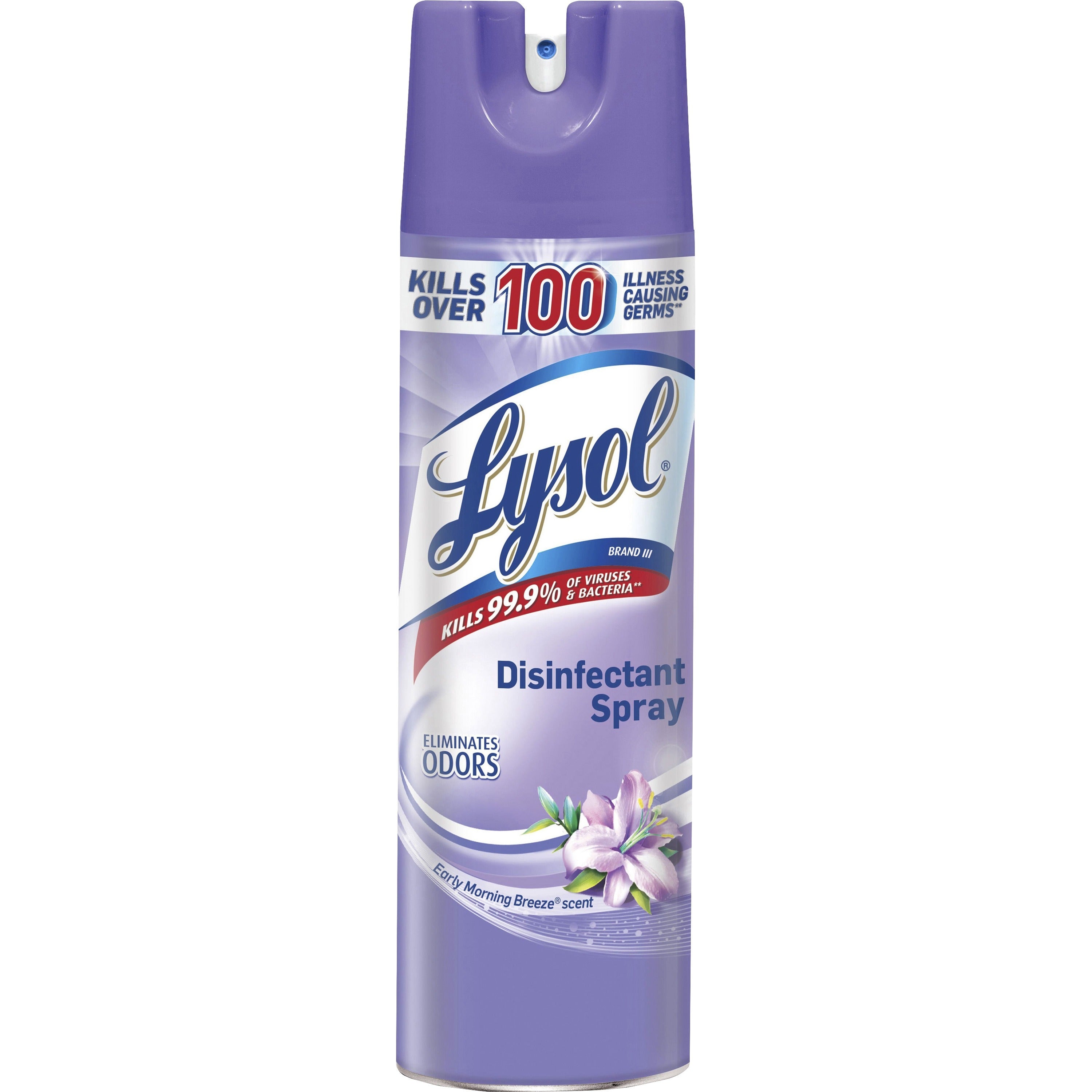 Lysol Early Morning Breeze Disinfectant Spray - For Multipurpose - 19 fl oz (0.6 quart) - Early Morning Breeze Scent - 12 / Carton - Anti-bacterial, Deodorize - Clear -