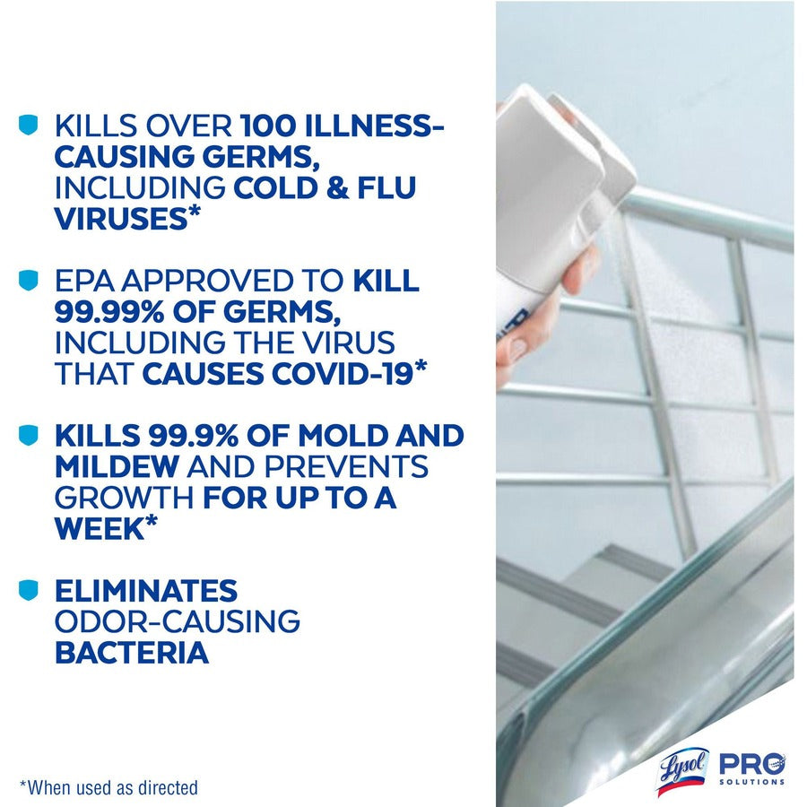 Lysol Early Morning Breeze Disinfectant Spray - For Multipurpose - 19 fl oz (0.6 quart) - Early Morning Breeze Scent - 12 / Carton - Anti-bacterial, Deodorize - Clear -